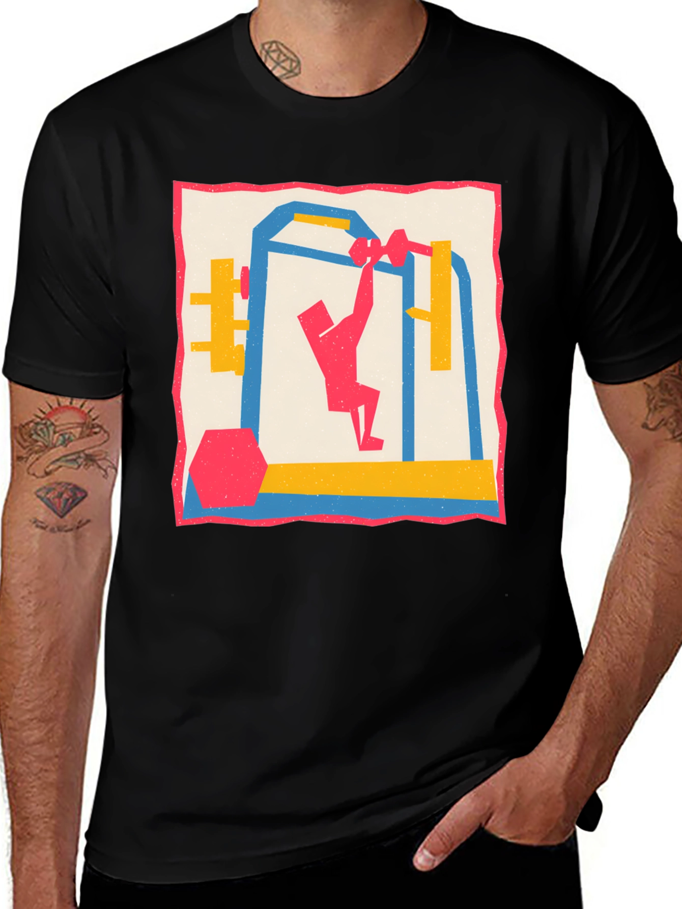 Variant 14 of Graphic Tee: Gym Workout Design - Mens Casual T-Shirt