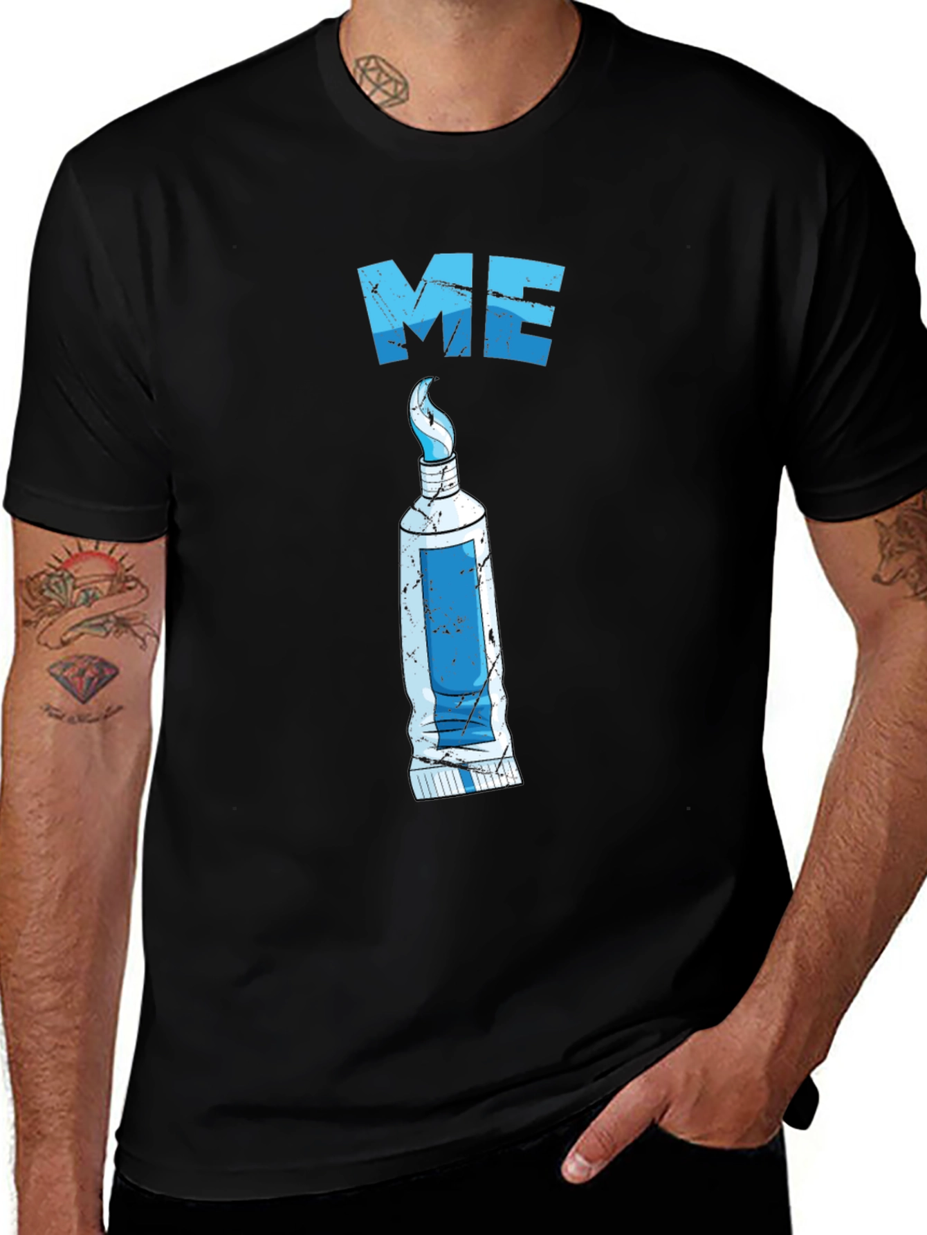 Variant 17 of Toothpaste Tube T-Shirt - "ME" Design