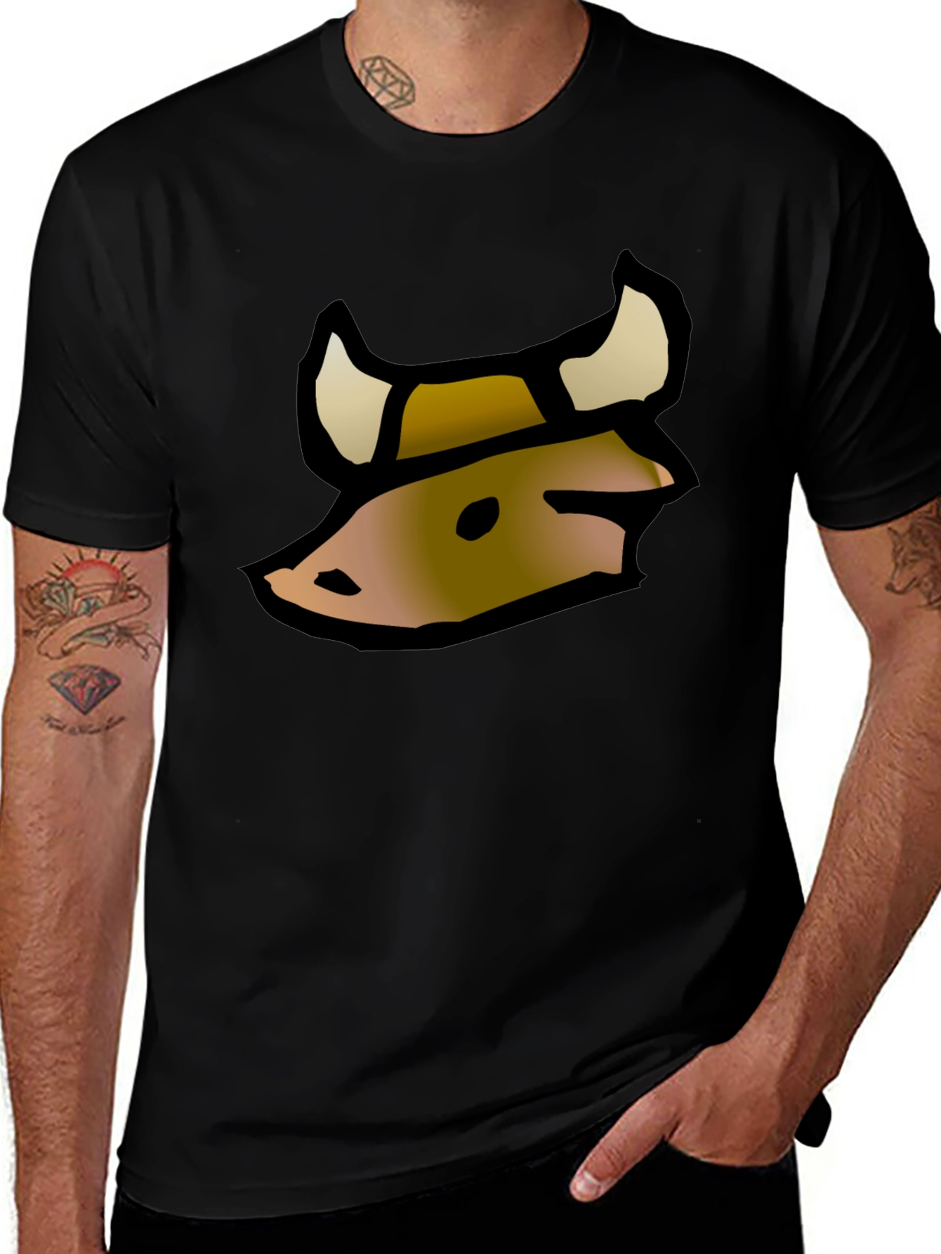 Variant 30 of Bull Head Graphic Black T-Shirt