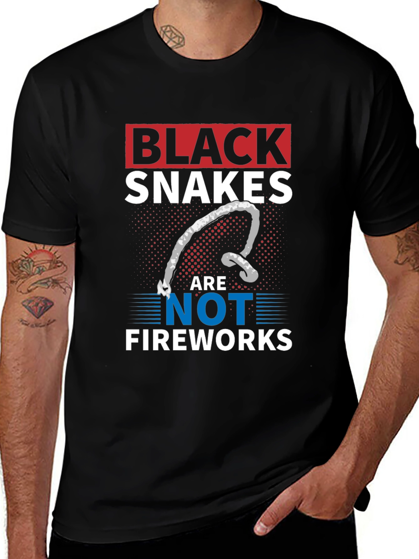 Variant 29 of Black Snakes Are Not Fireworks T-Shirt