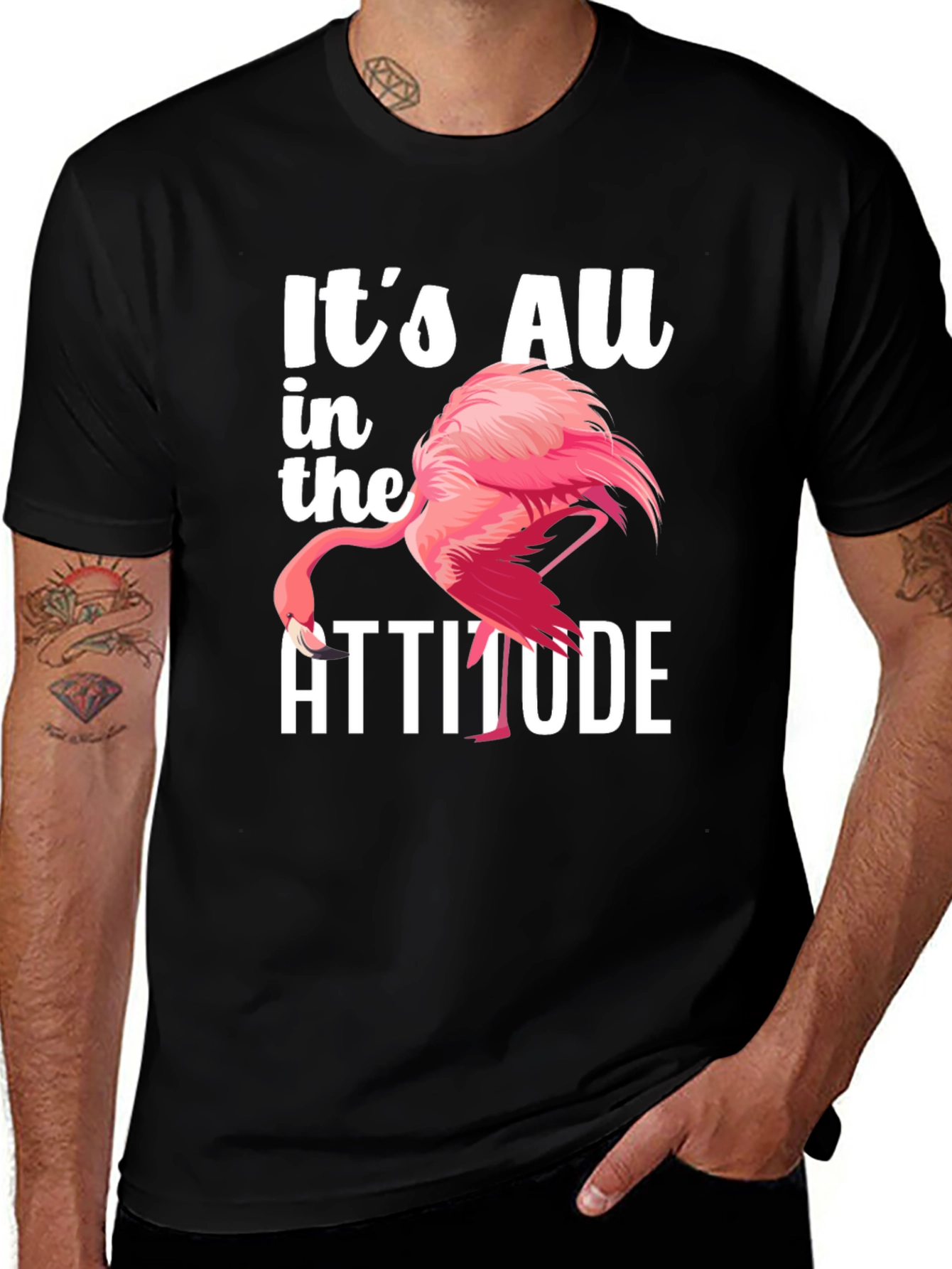 It's All in the Attitude Flamingo Graphic T-Shirt
