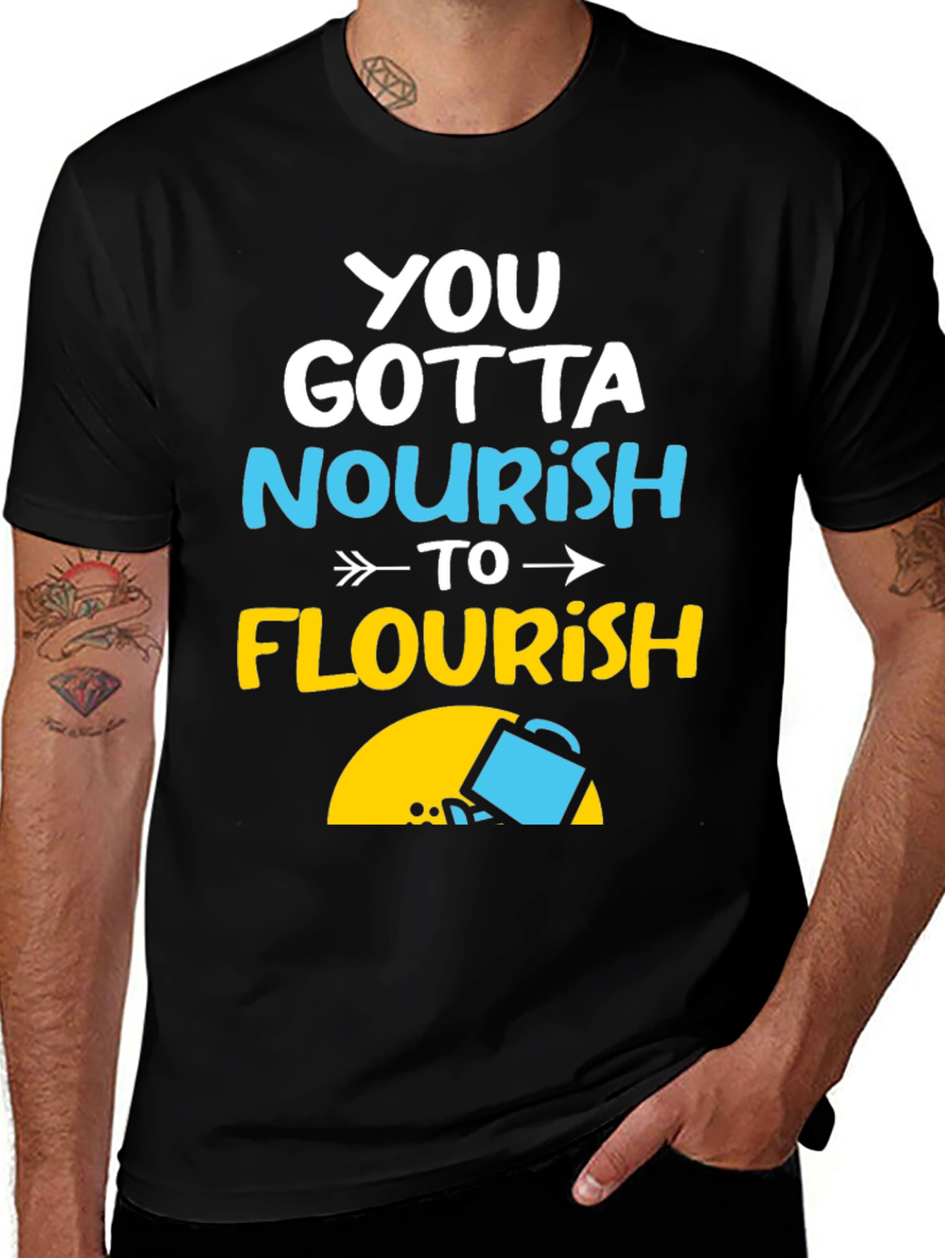 Variant 24 of Nourish to Flourish Graphic Tee - Inspiring Design