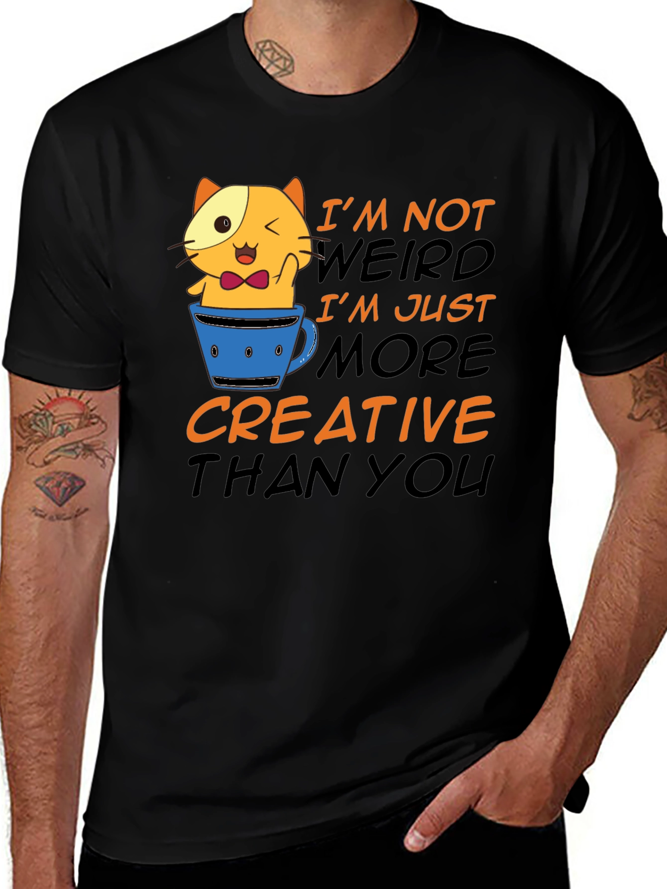 Variant 19 of Creative Cat T-Shirt - Funny Graphic Tee