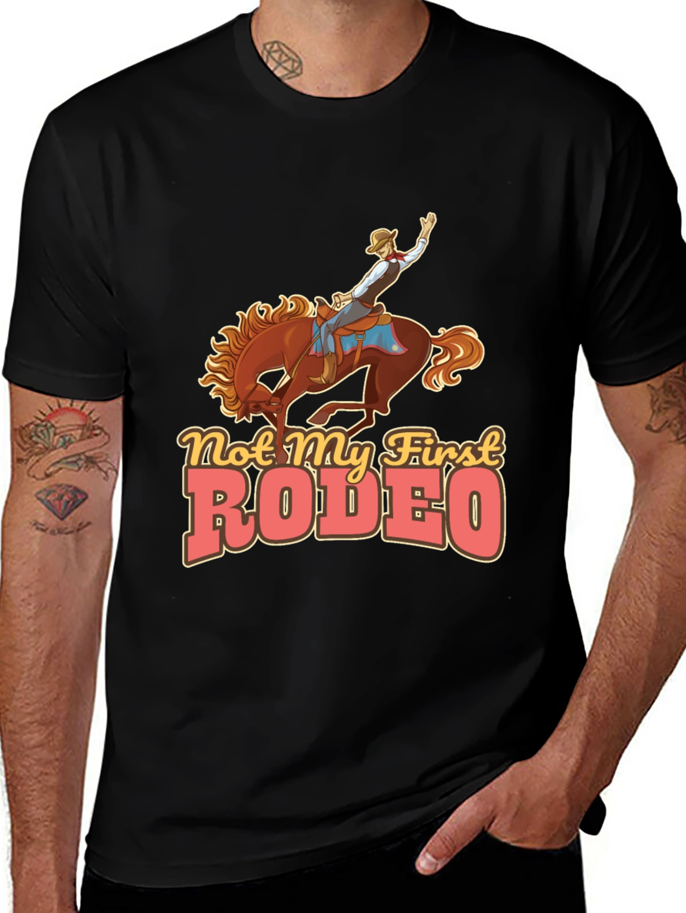 Variant 23 of Not My First Rodeo Cowboy Graphic Tee