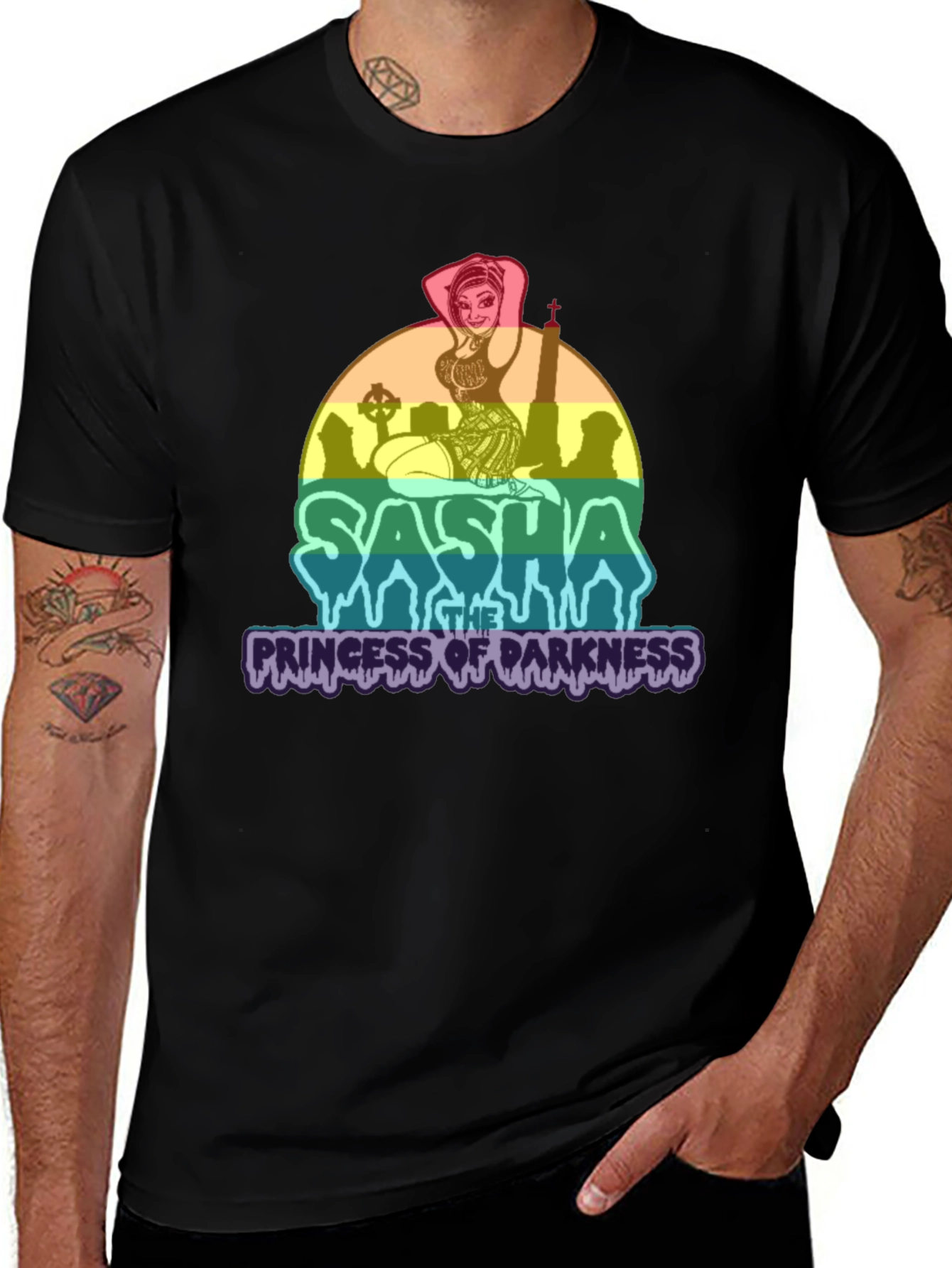Variant 19 of Sasha Princess of Darkness Graphic Tee - Black Cotton Blend