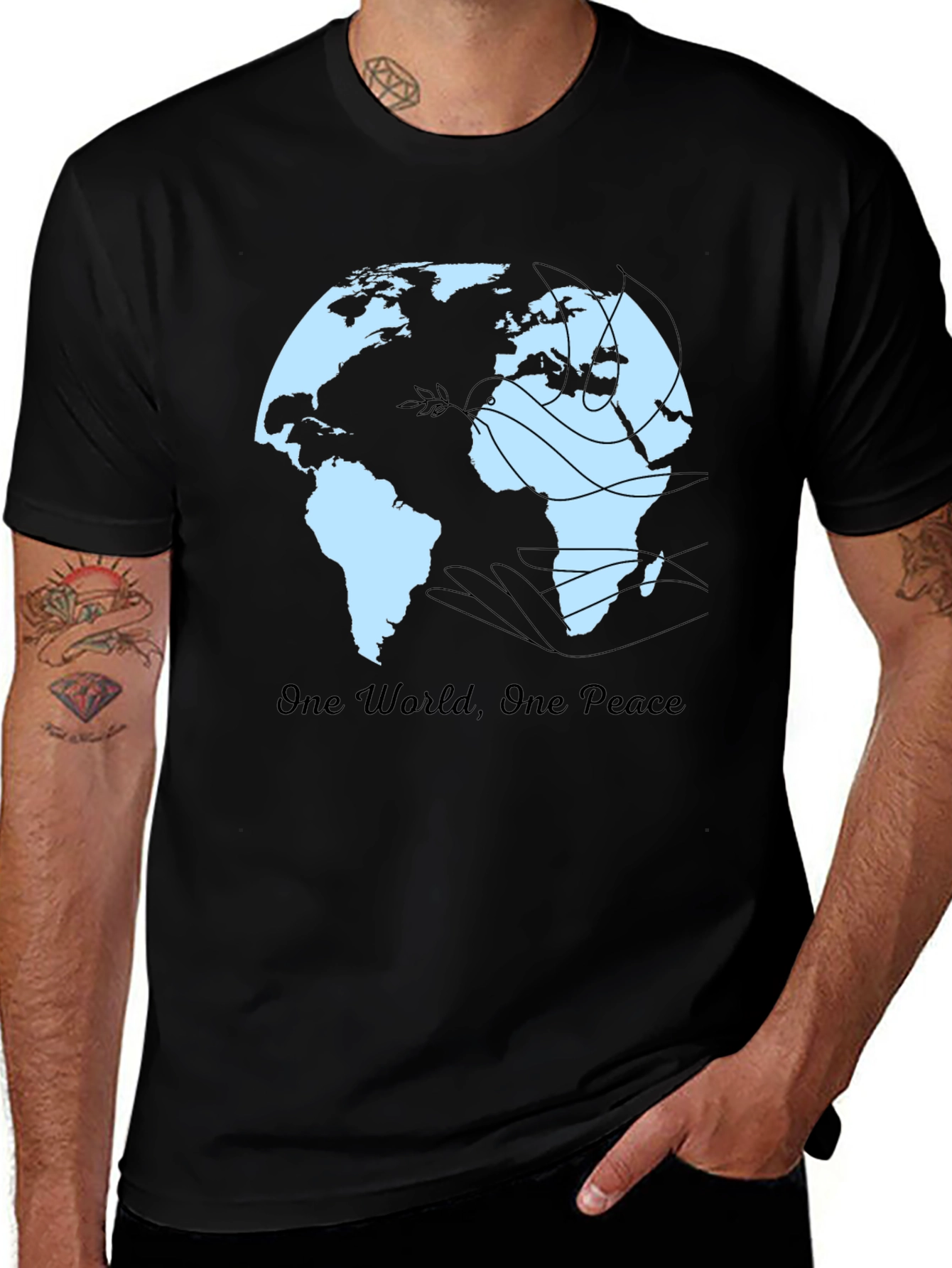 One World One Peace Graphic T-Shirt