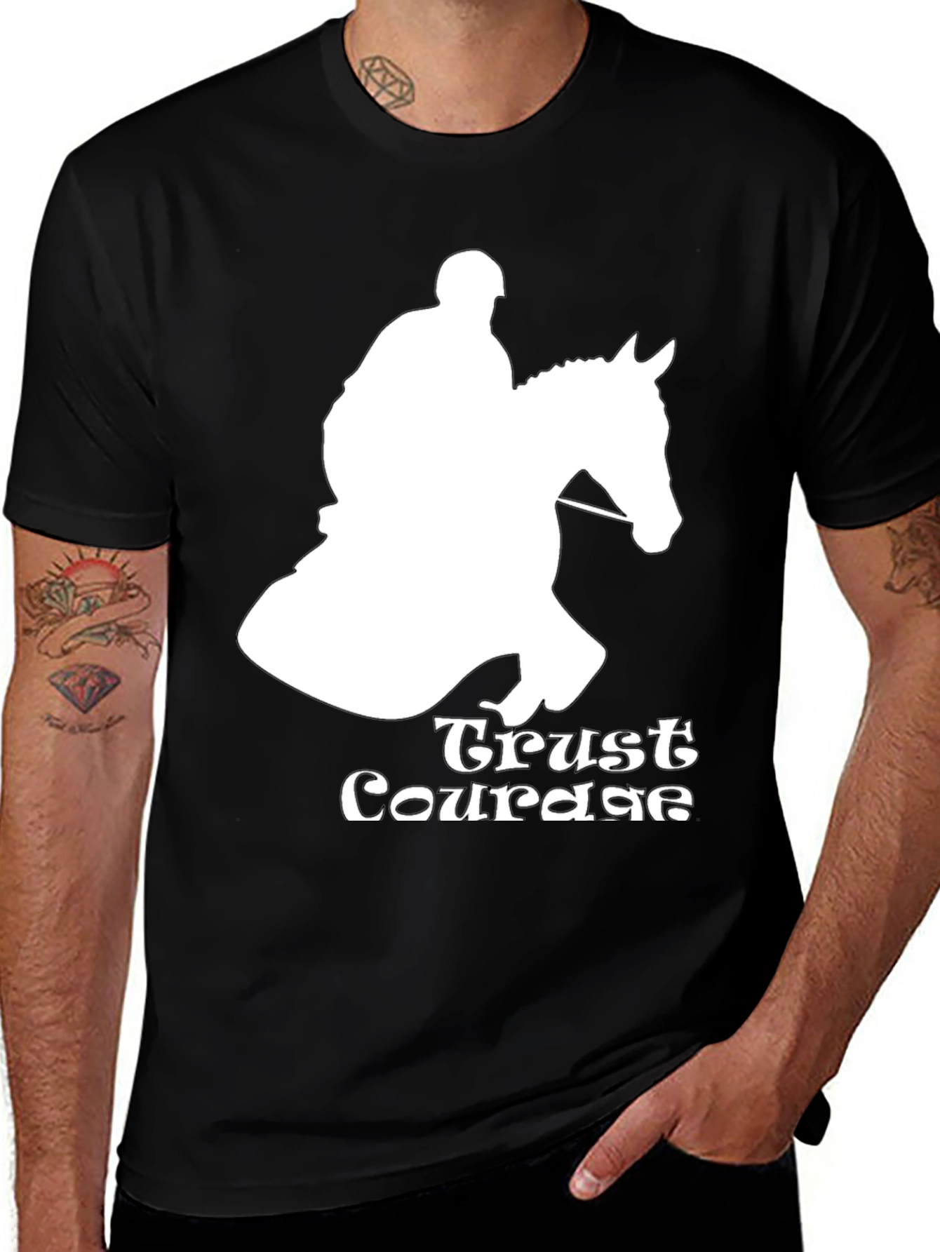 Variant 28 of Equestrian Trust Courage Black T-Shirt