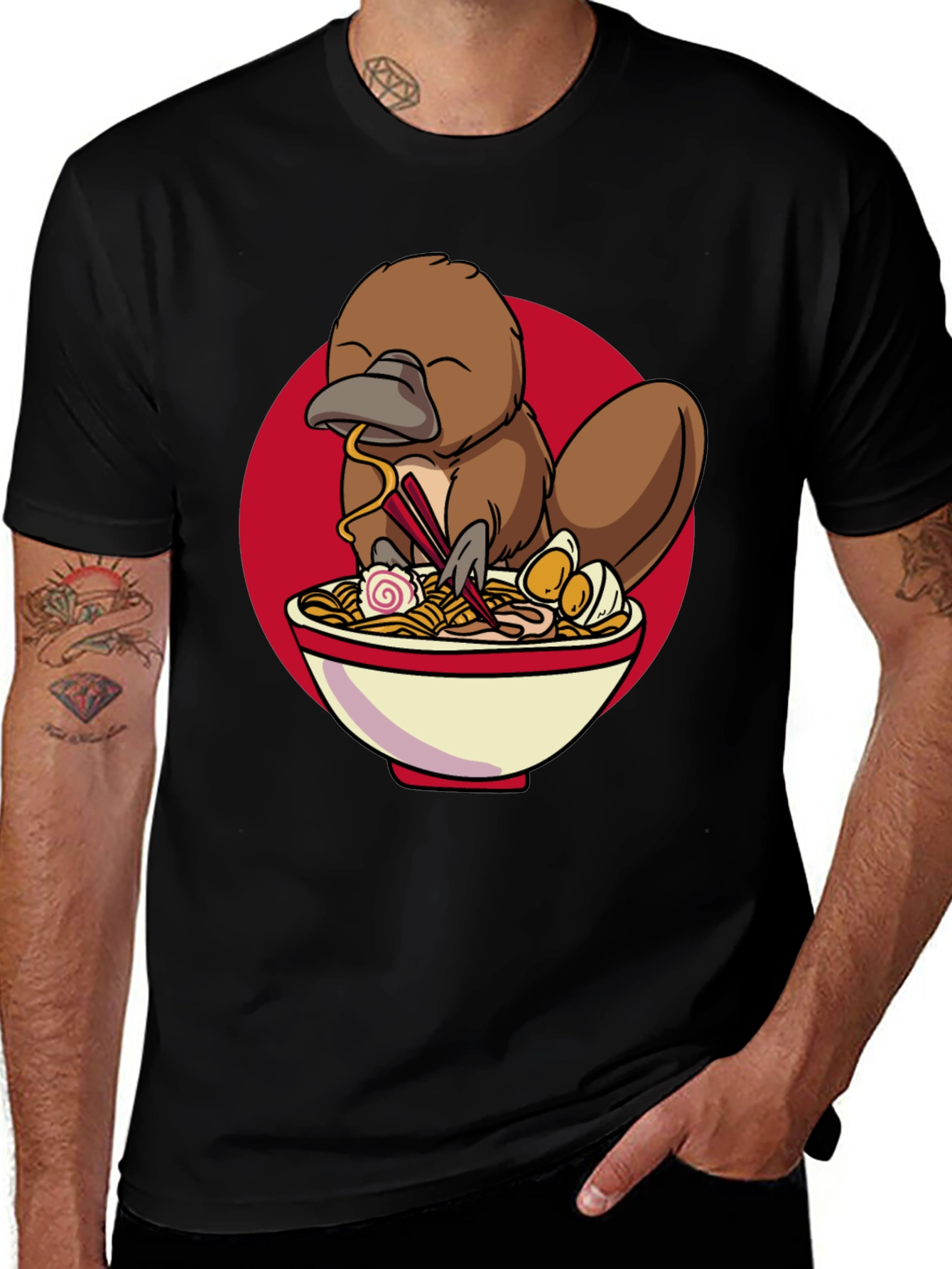 Variant 11 of Platypus Ramen T-Shirt - Unique Graphic Tee