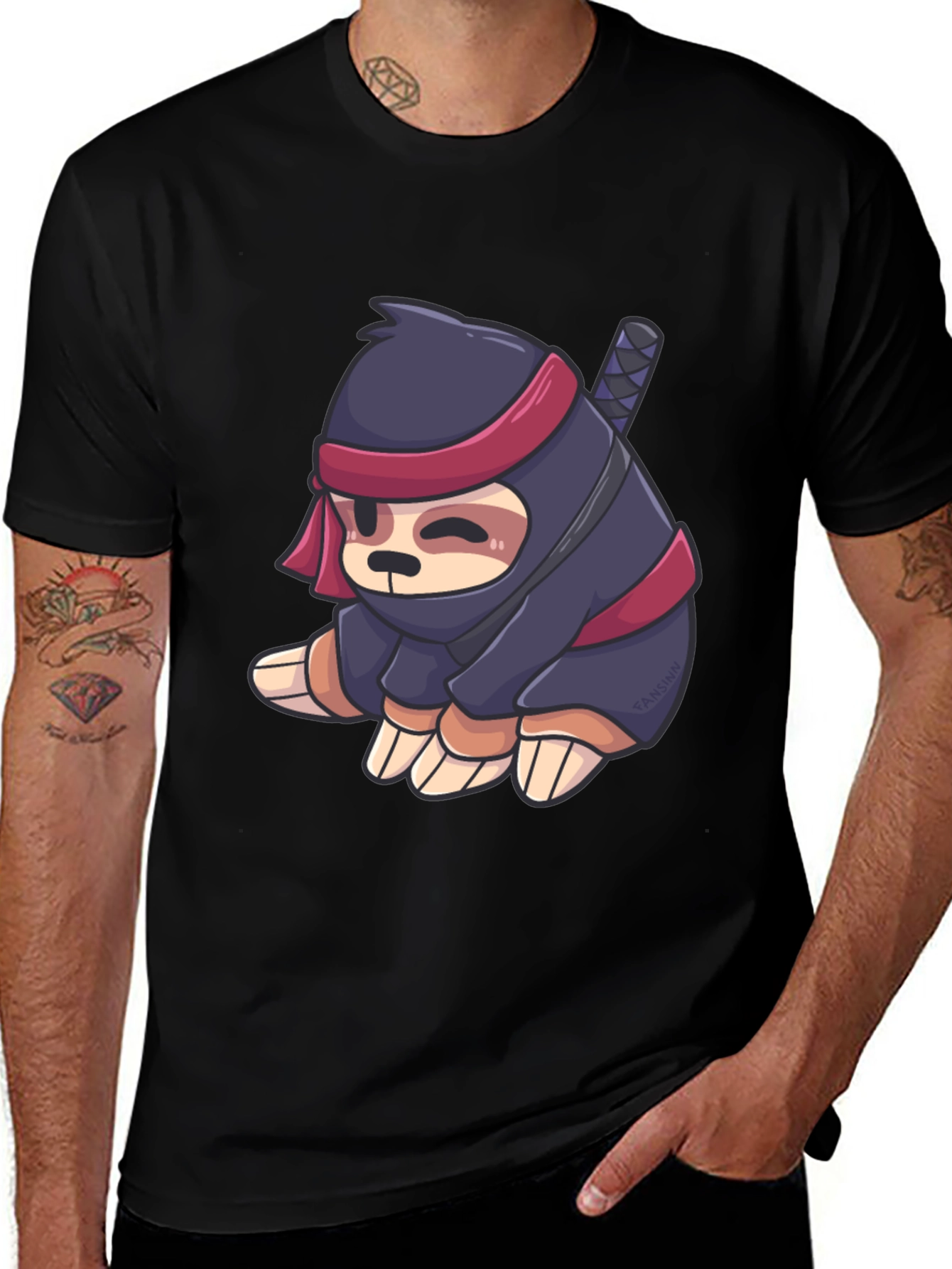 Variant 4 of Ninja Sloth Graphic Tee - Stealth Mode Activated