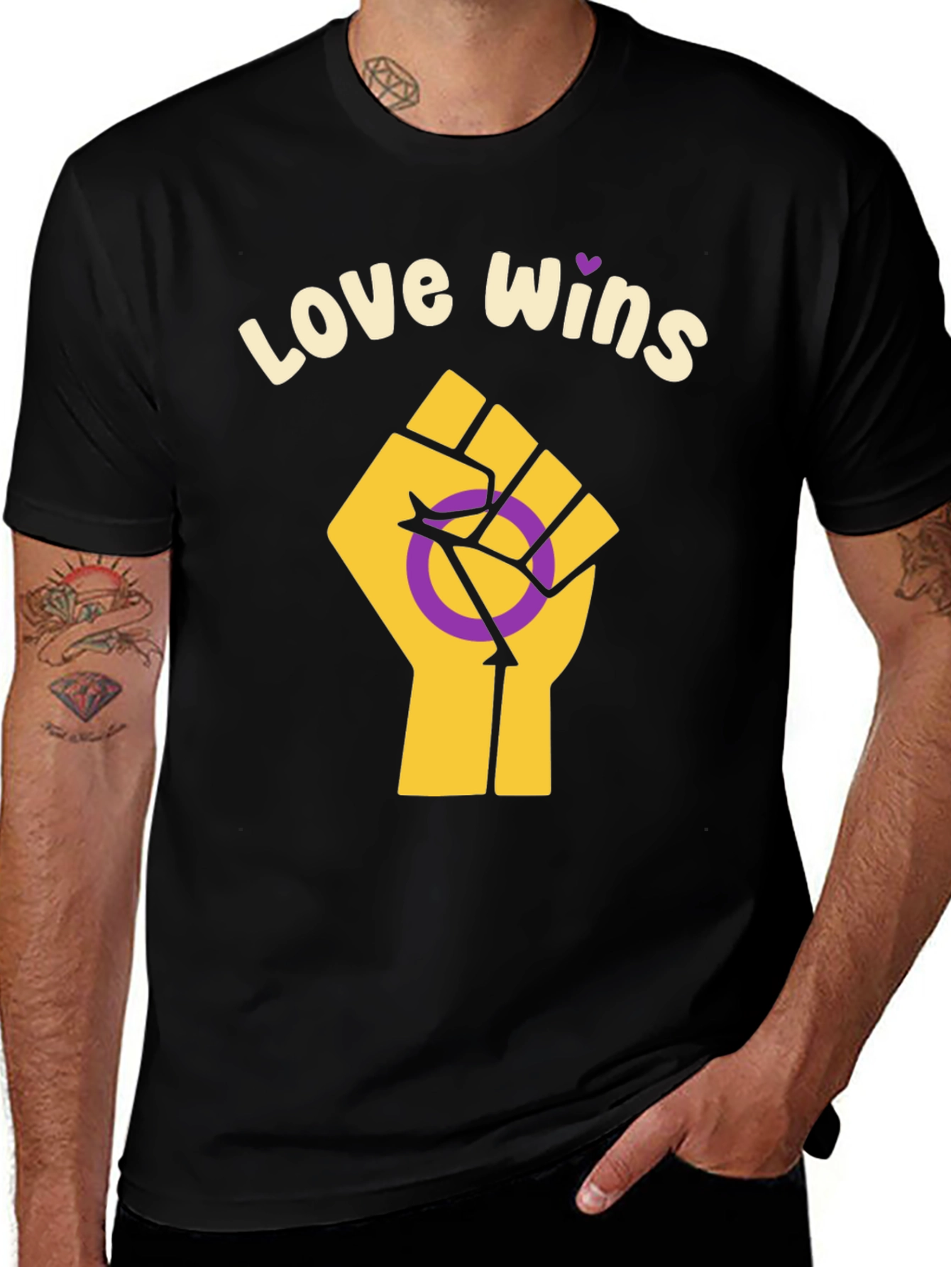 Love Wins Intersex Pride Fist T-Shirt