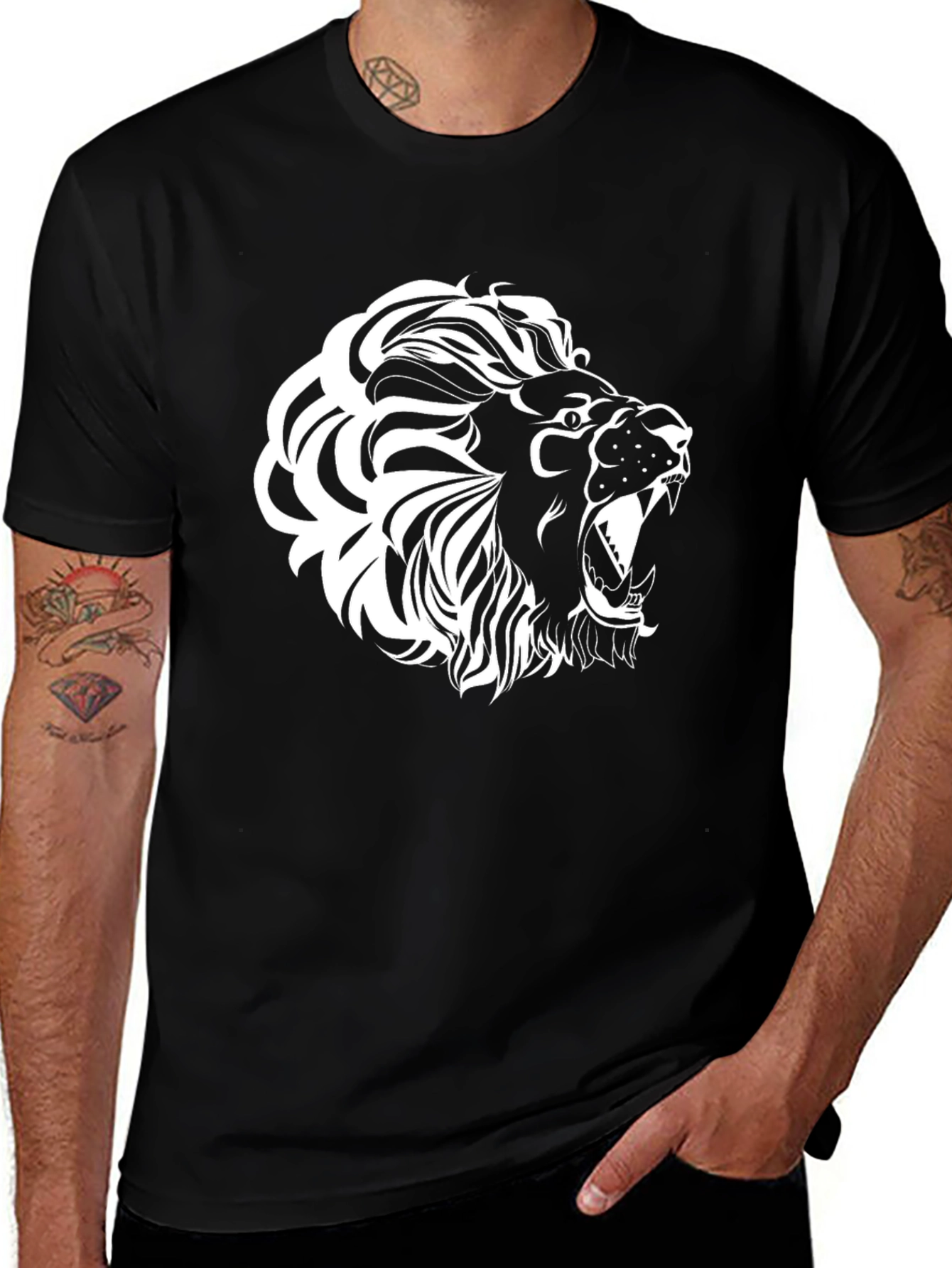 Variant 6 of Black Lion Graphic T-Shirt: Bold Style, Comfortable Fit