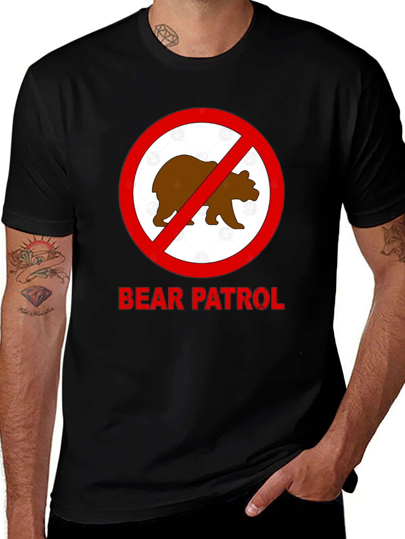 Variant 7 of Bear Patrol Graphic Tee - Black T-Shirt