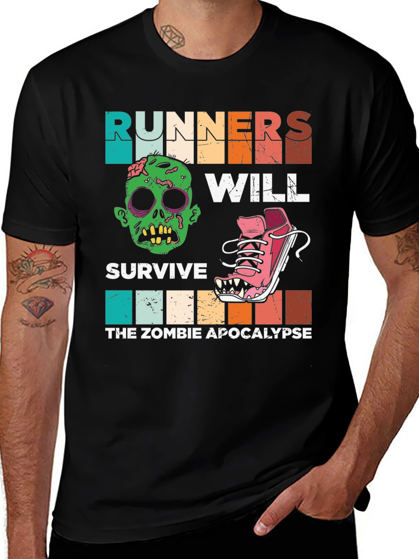 Variant 16 of Runners Zombie Apocalypse T-Shirt - Survive in Style!