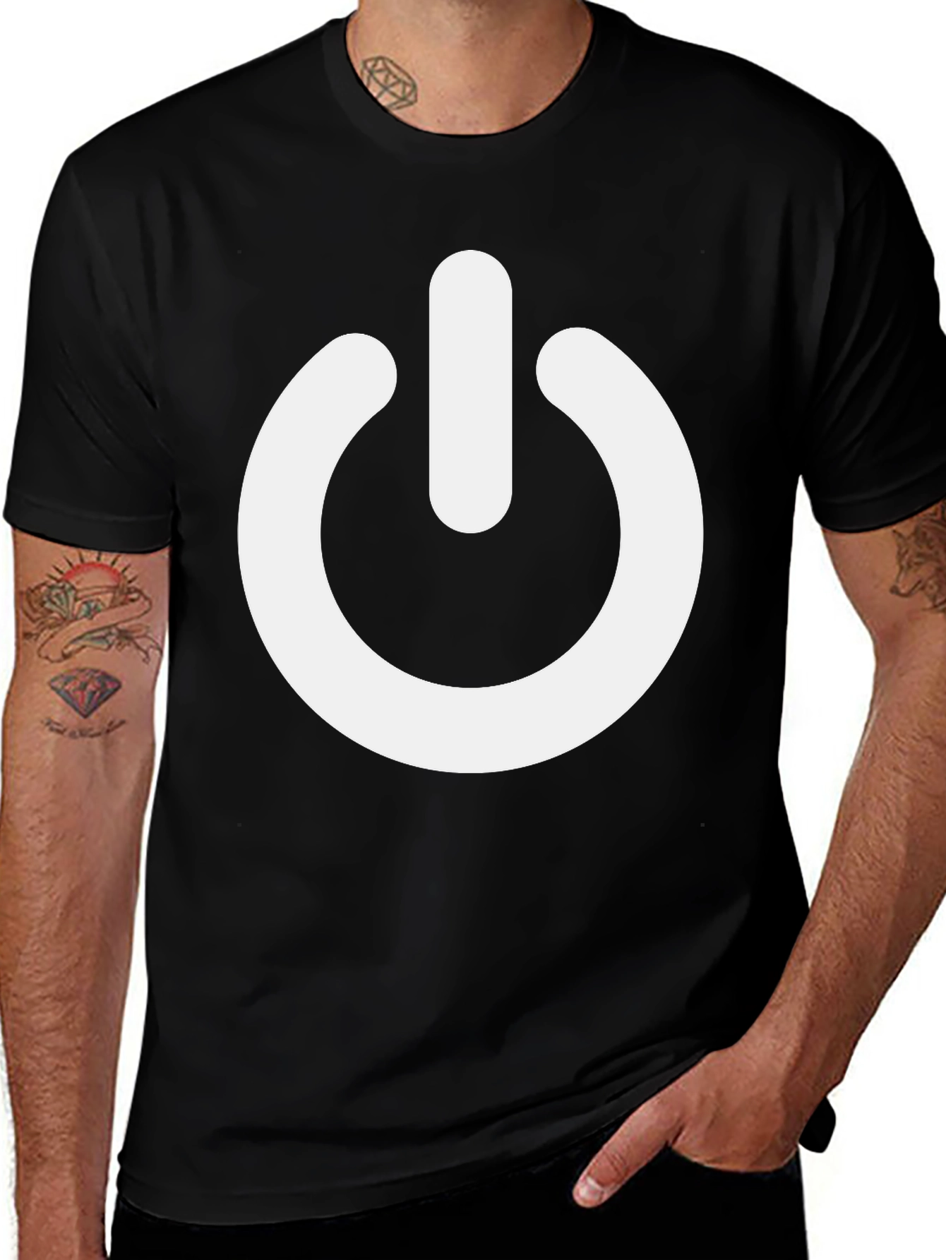 Variant 22 of Power Symbol T-Shirt - Black Cotton Blend