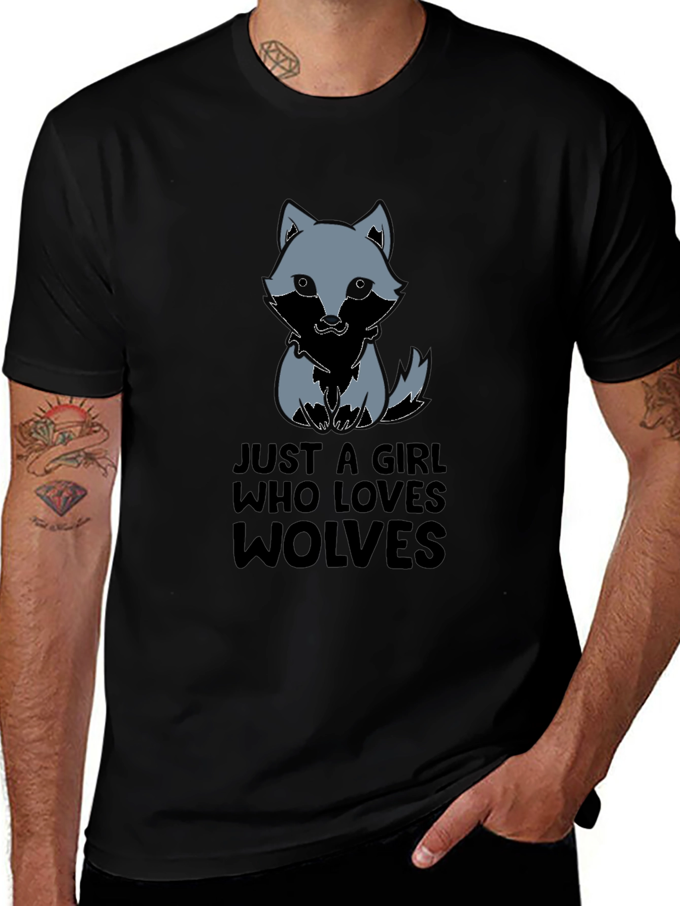 Variant 3 of Wolf Lover T-Shirt: Just A Girl Who Loves Wolves