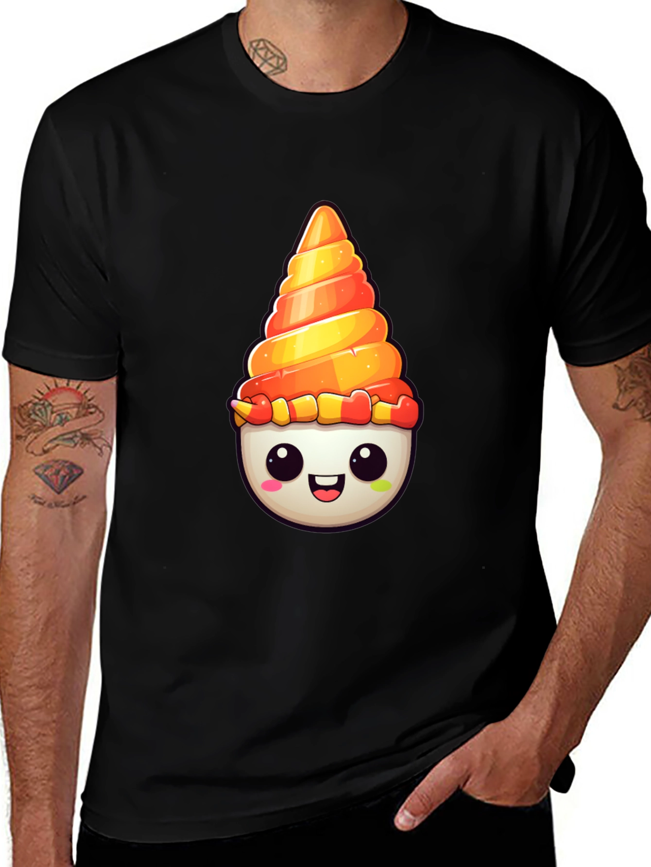 Variant 18 of Kawaii Candy Corn T-Shirt - Spooky Season Style