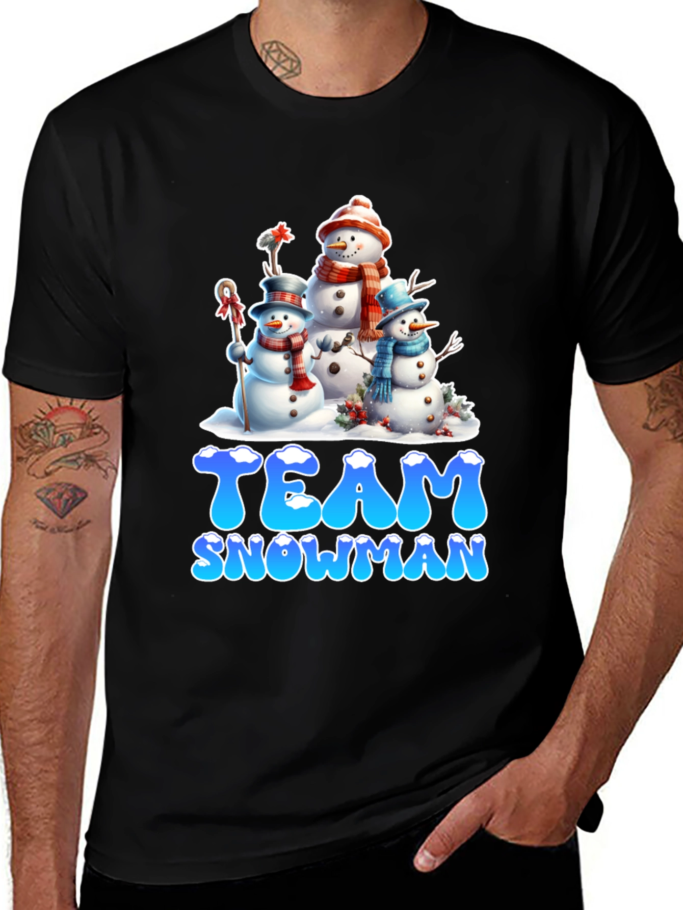 Variant 19 of Team Snowman T-Shirt - Winter Holiday Apparel