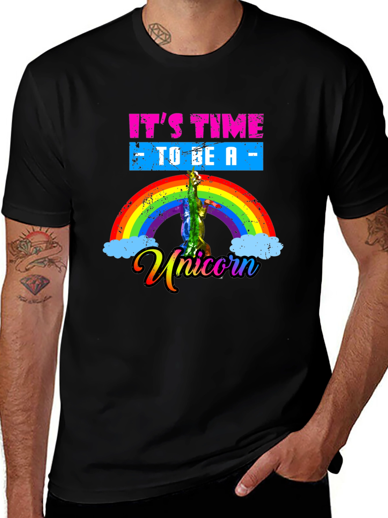 Variant 28 of It's Time to be a Unicorn Rainbow T-Shirt