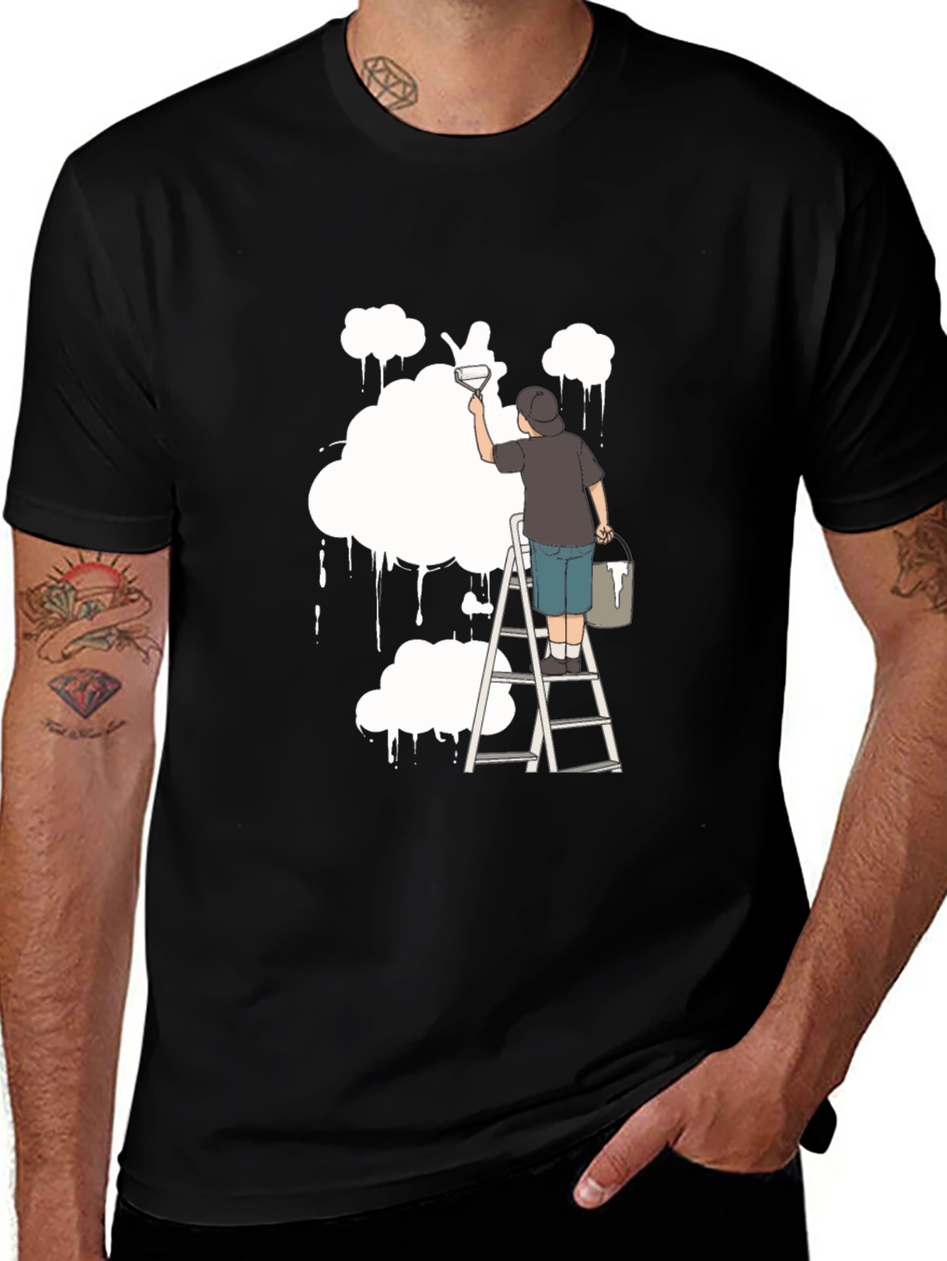 Variant 14 of Cloud Painter T-Shirt - Unique Artistic Design