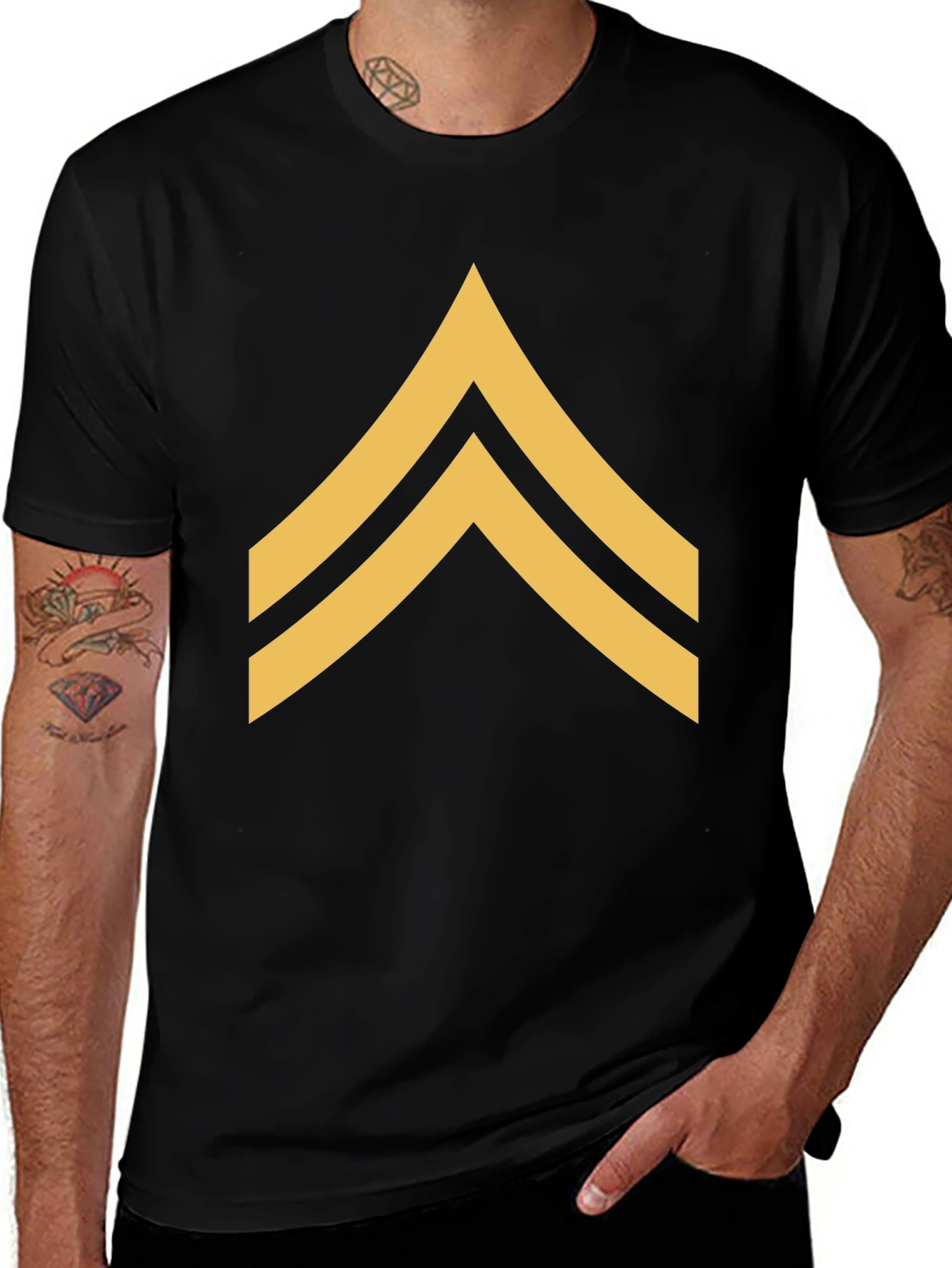 Variant 23 of Sergeant Stripes Graphic Tee - Military Style