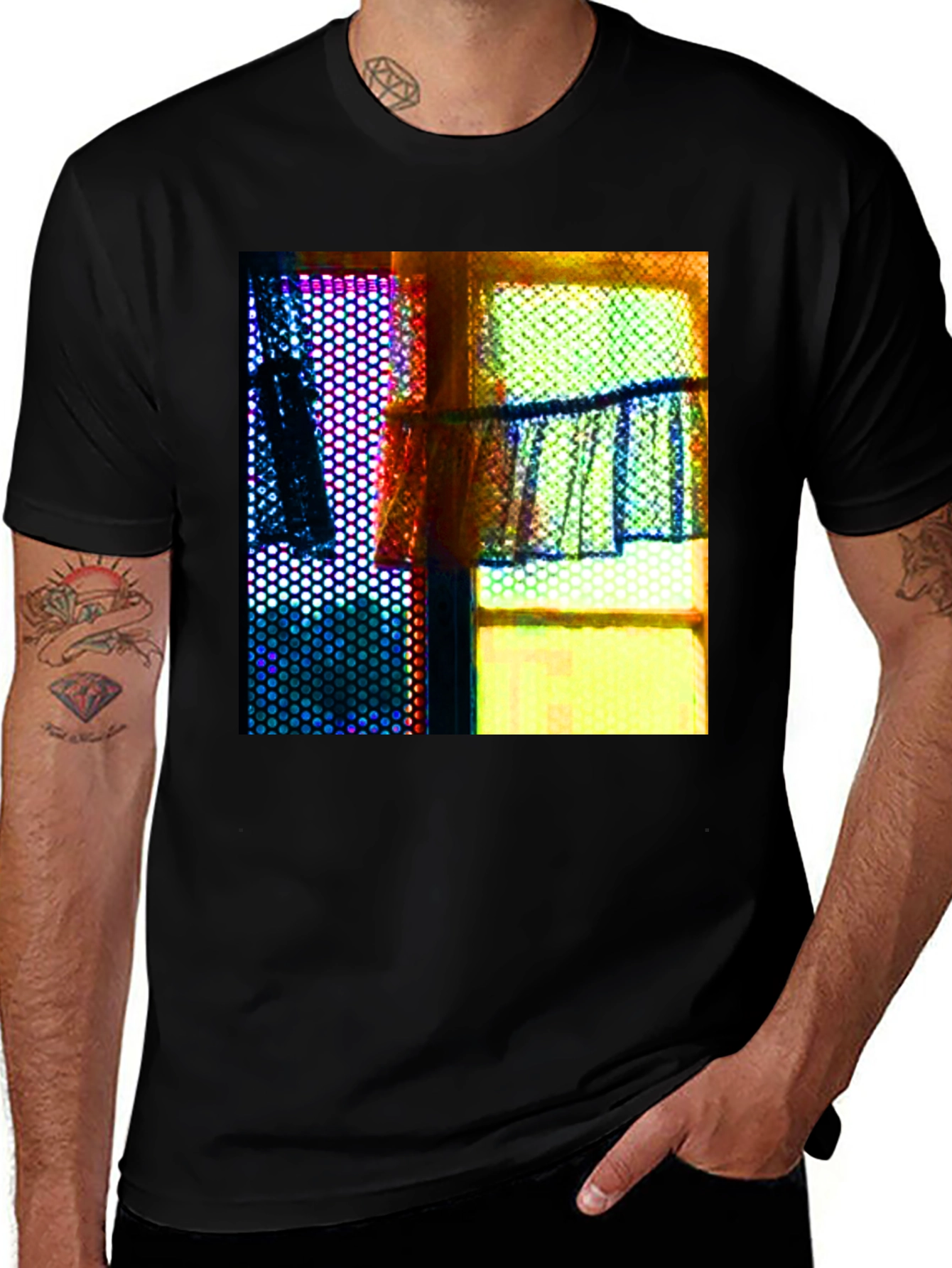 Variant 29 of Abstract Window Graphic Tee - Artistic Print Shirt