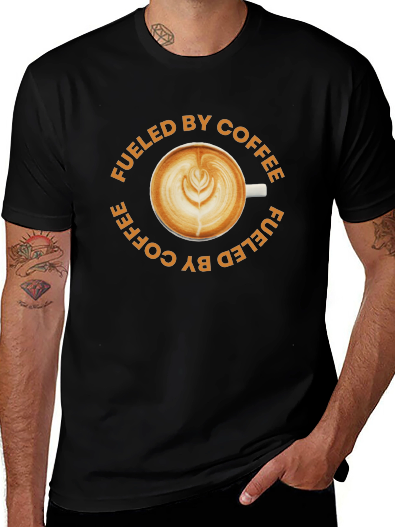Fueled By Coffee Black T-Shirt