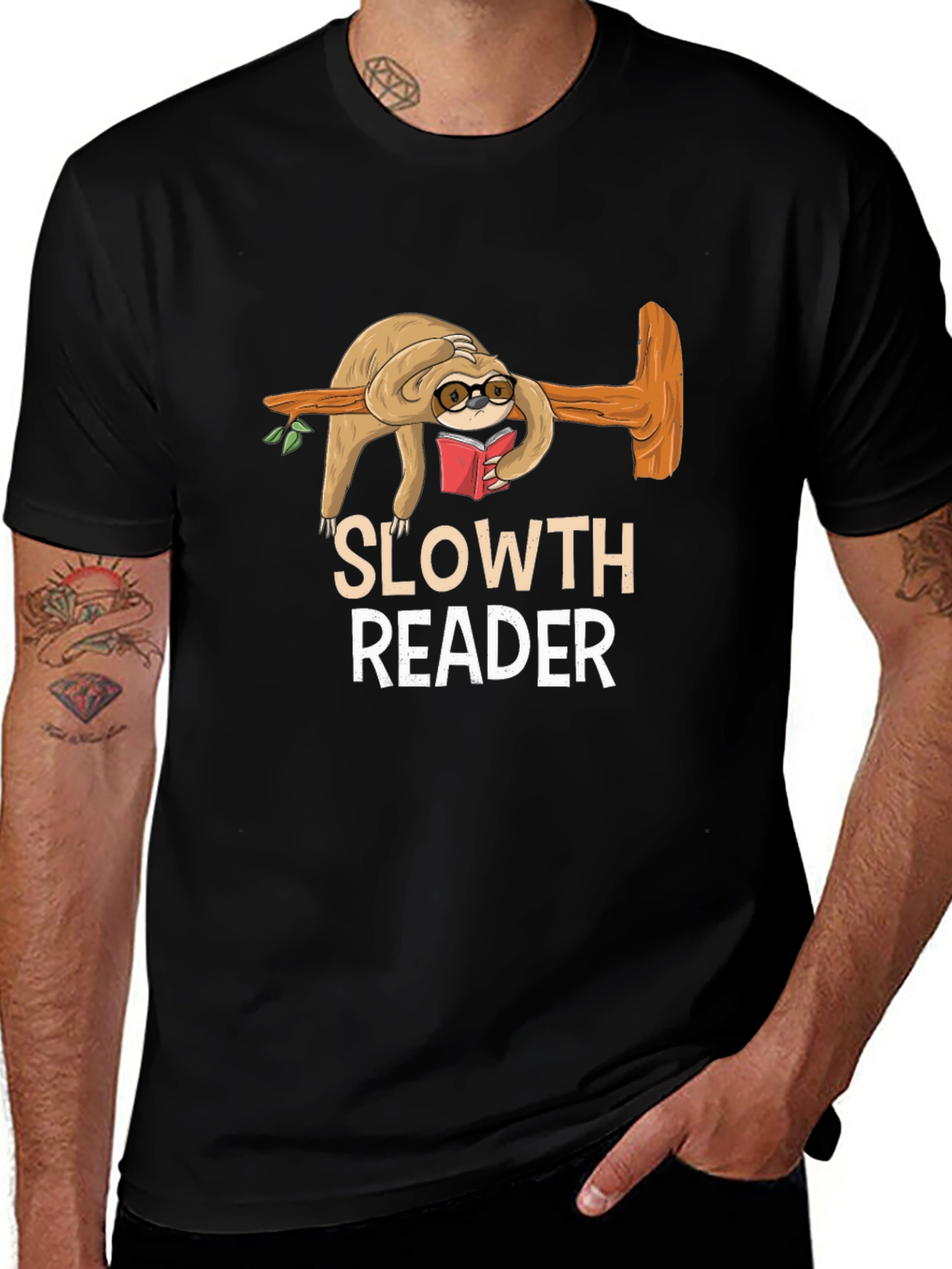 Variant 29 of Sloth Reader Graphic Tee - Book Lover Shirt