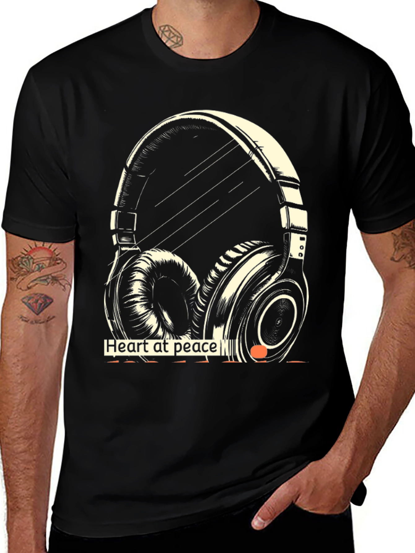Variant 18 of Heart at Peace Headphone Graphic Tee