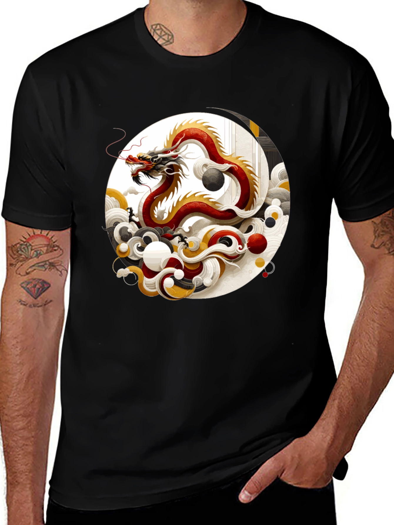 Variant 17 of Yin Yang Dragon Graphic Tee