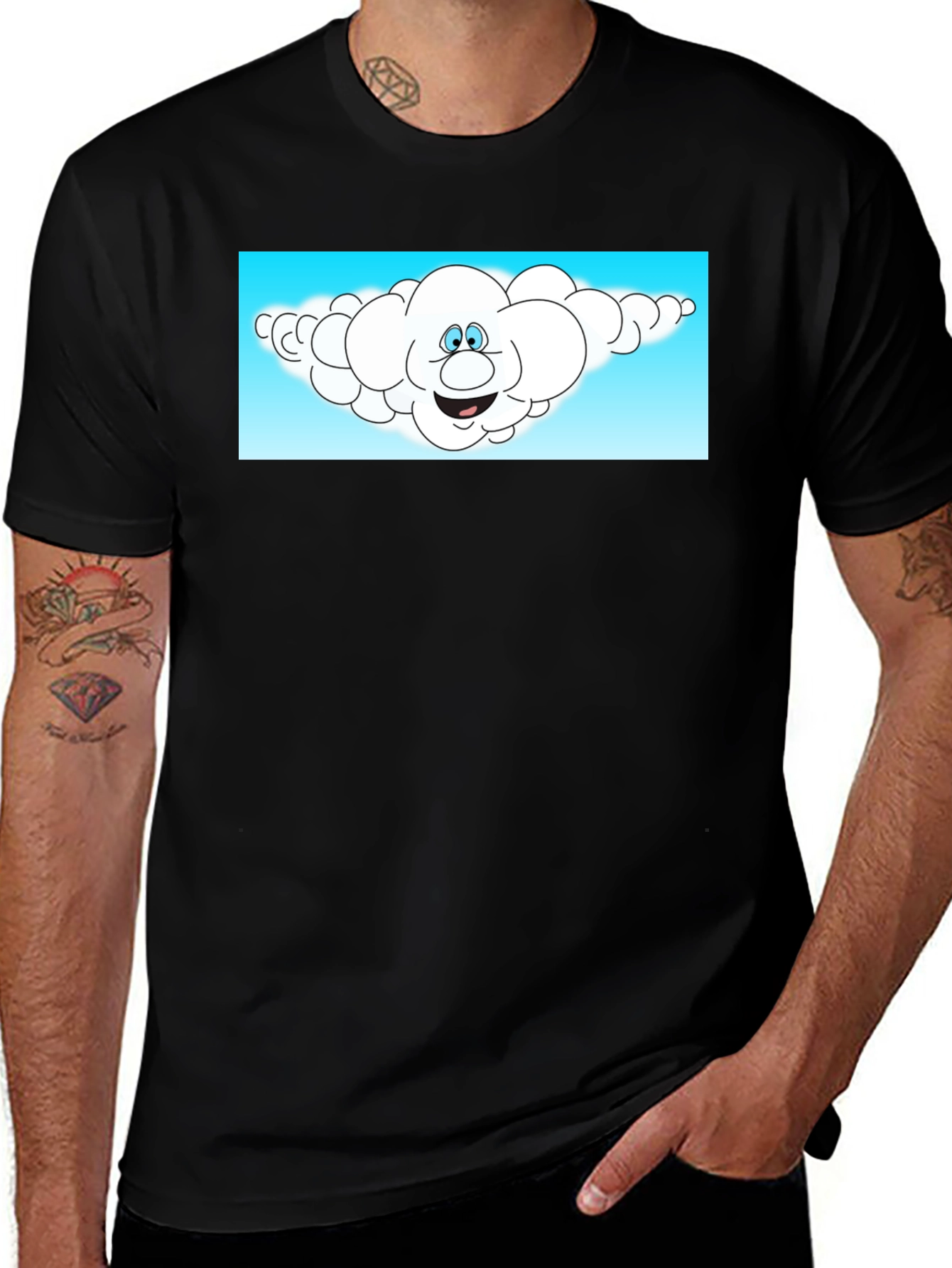 Variant 26 of Cartoon Cloud Graphic Tee - Comfortable Cotton Blend