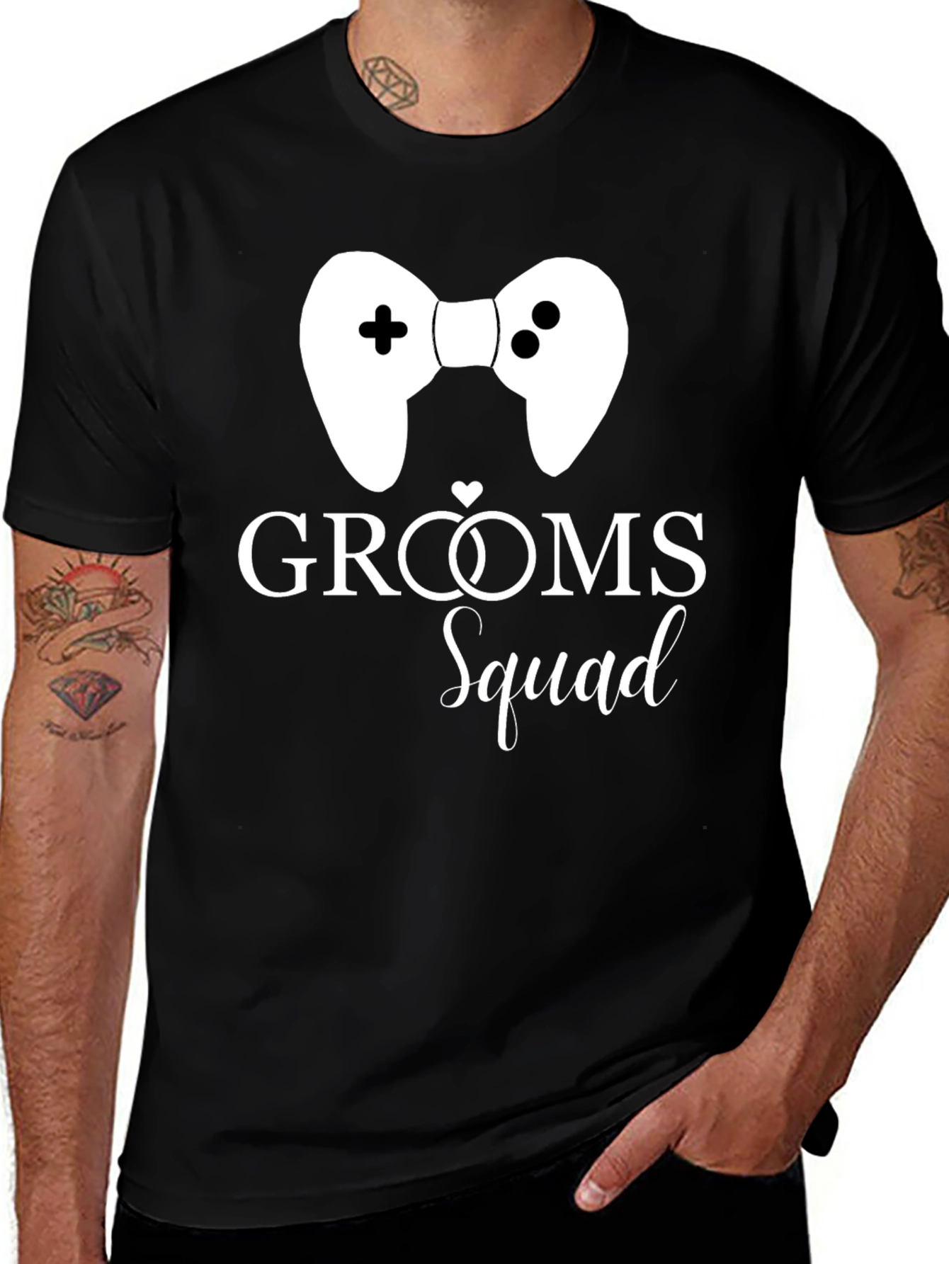 Variant 27 of Grooms Squad Gamer T-Shirt - Wedding Party Tee