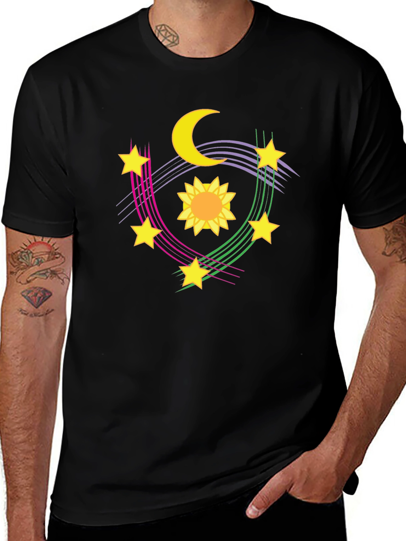 Variant 27 of Celestial Moon, Sun & Stars Graphic Tee