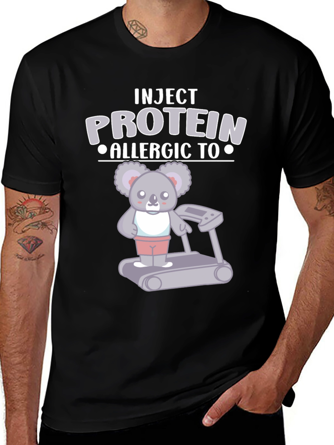 Variant 22 of Inject Protein Allergic To Koala Bear Gym T-Shirt
