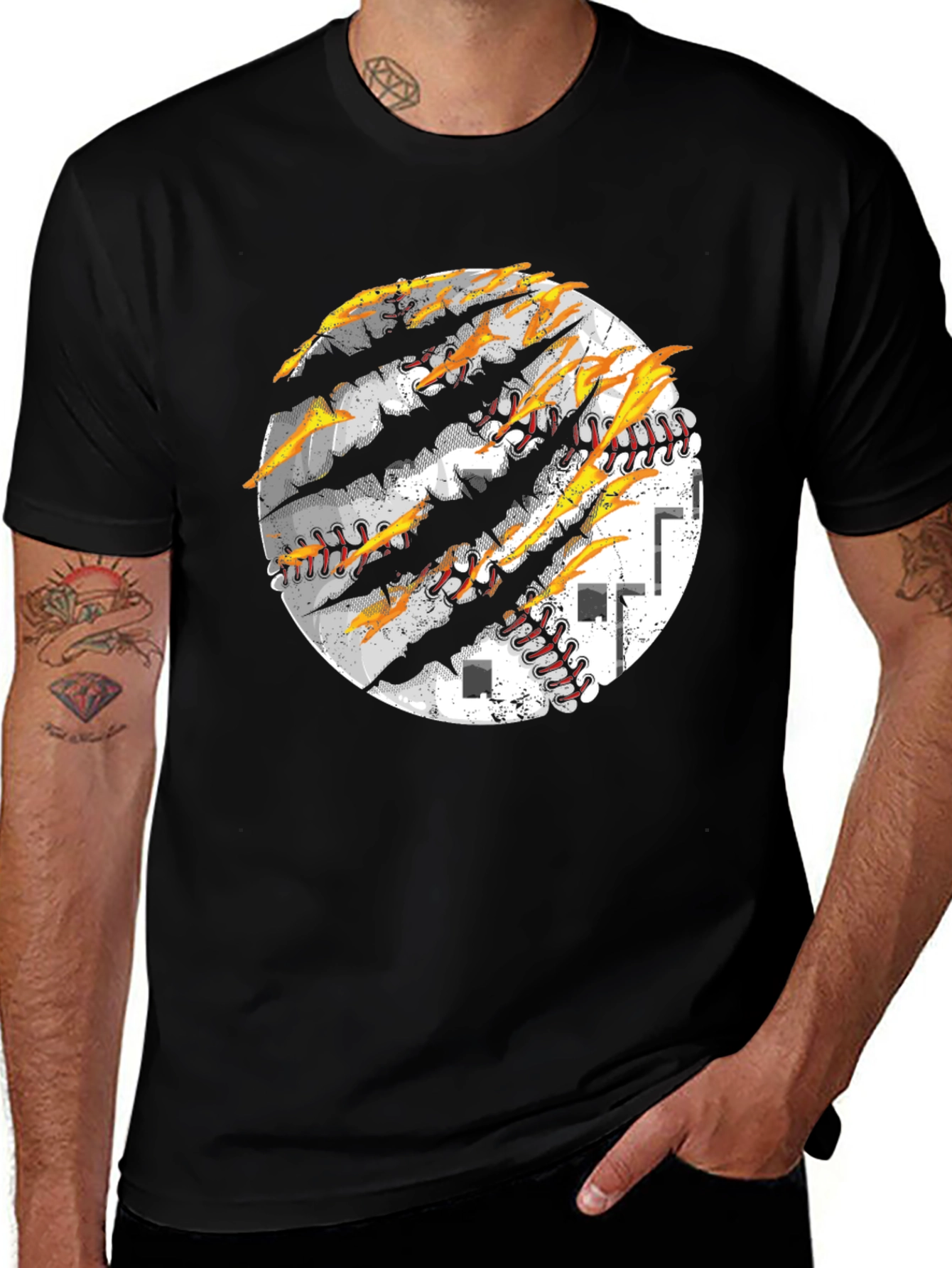 Variant 15 of Claw Ripped Baseball Graphic Tee