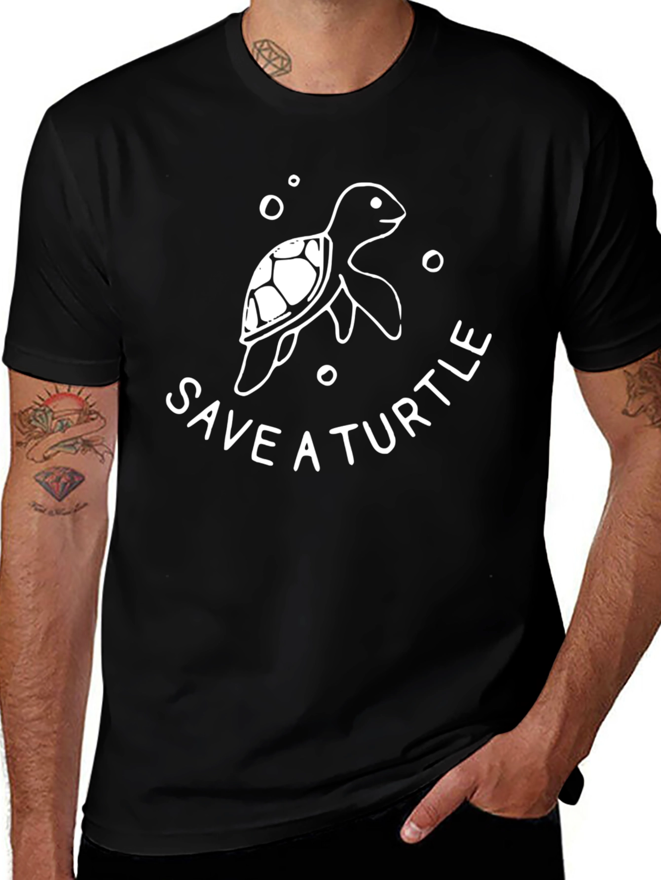 Variant 24 of Save A Turtle Black T-Shirt