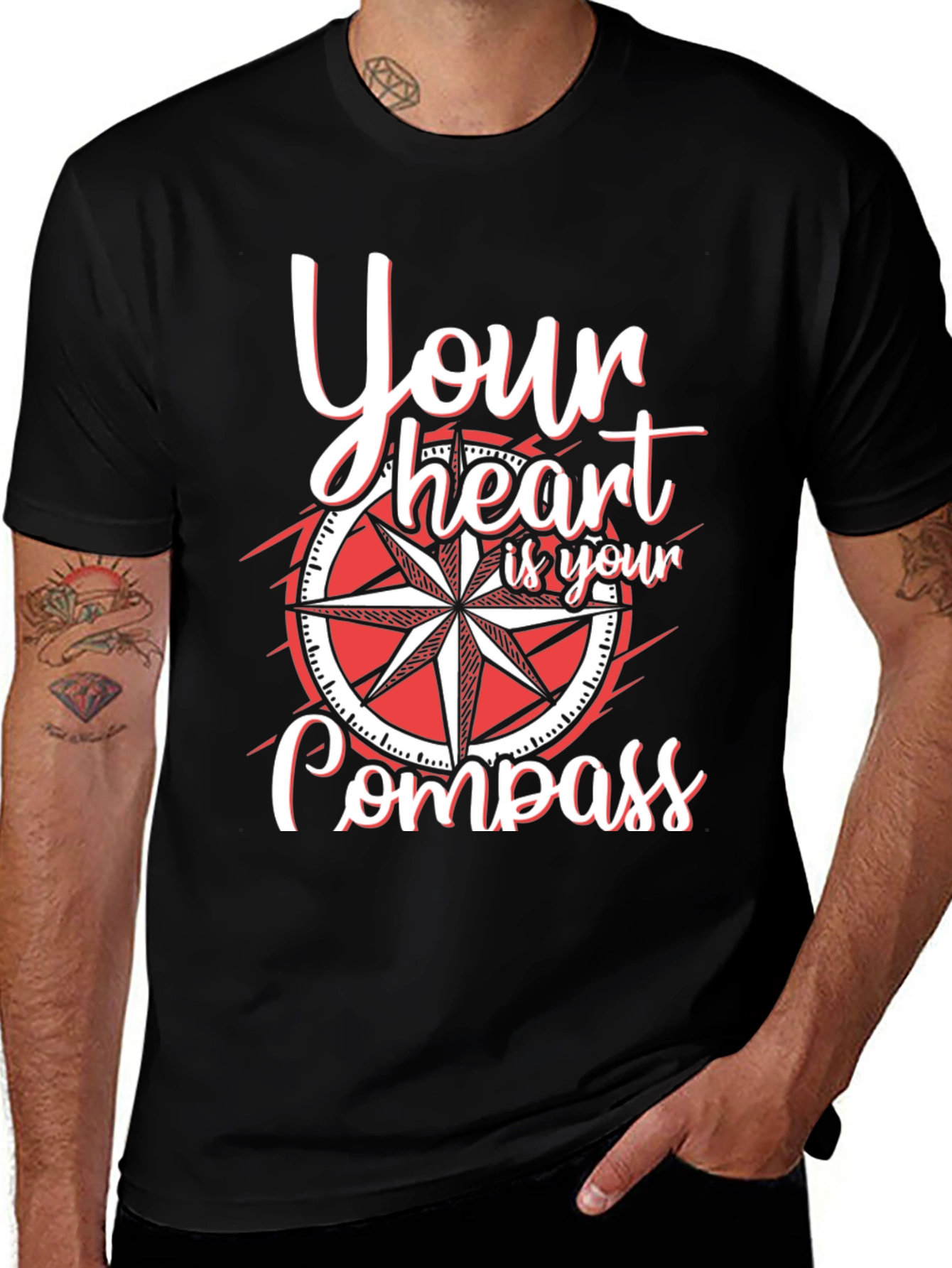 Variant 4 of Heart Compass Graphic T-Shirt
