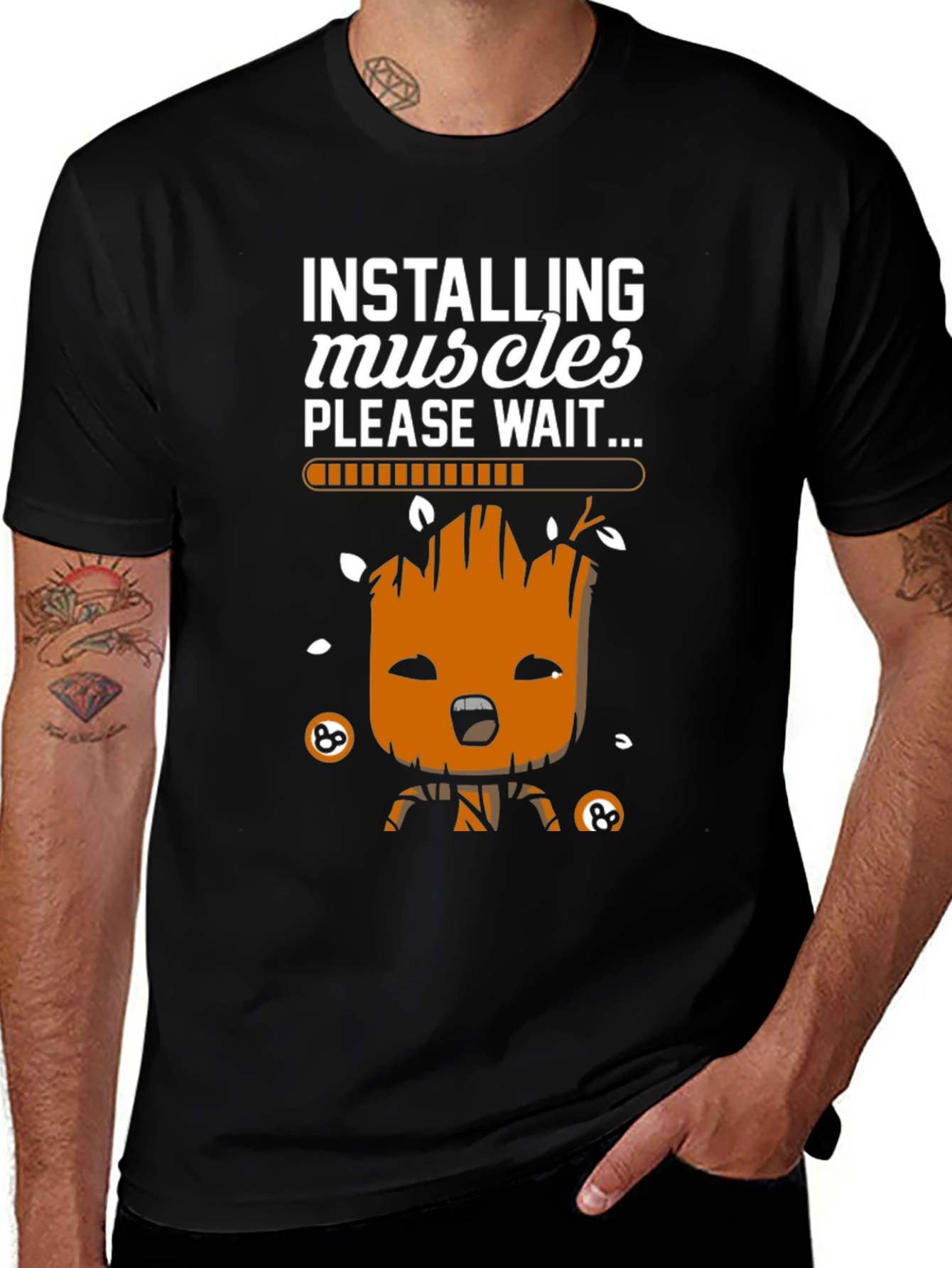 Installing Muscles Groot T-Shirt - Funny Workout Tee