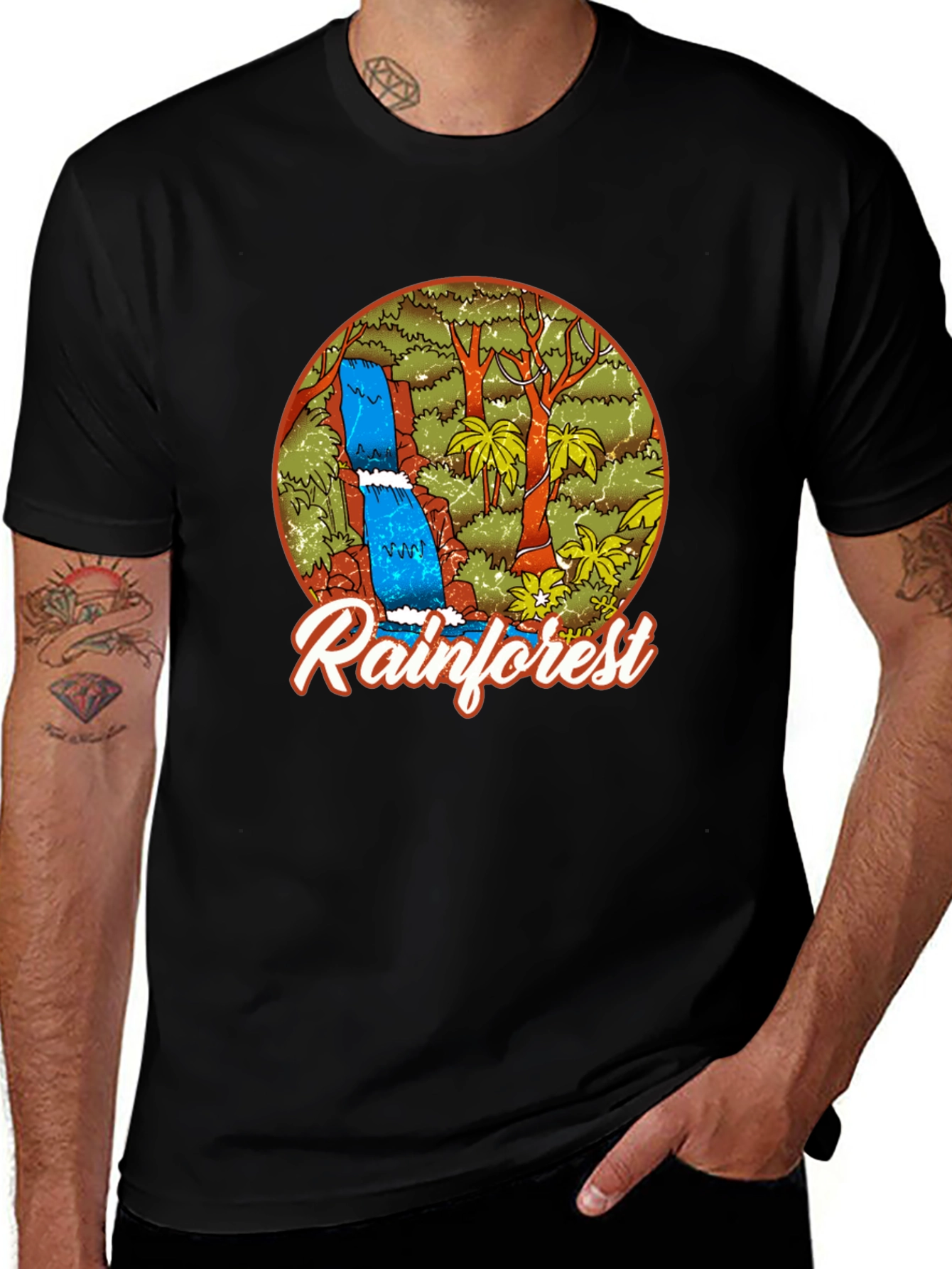 Rainforest Waterfall Graphic T-Shirt
