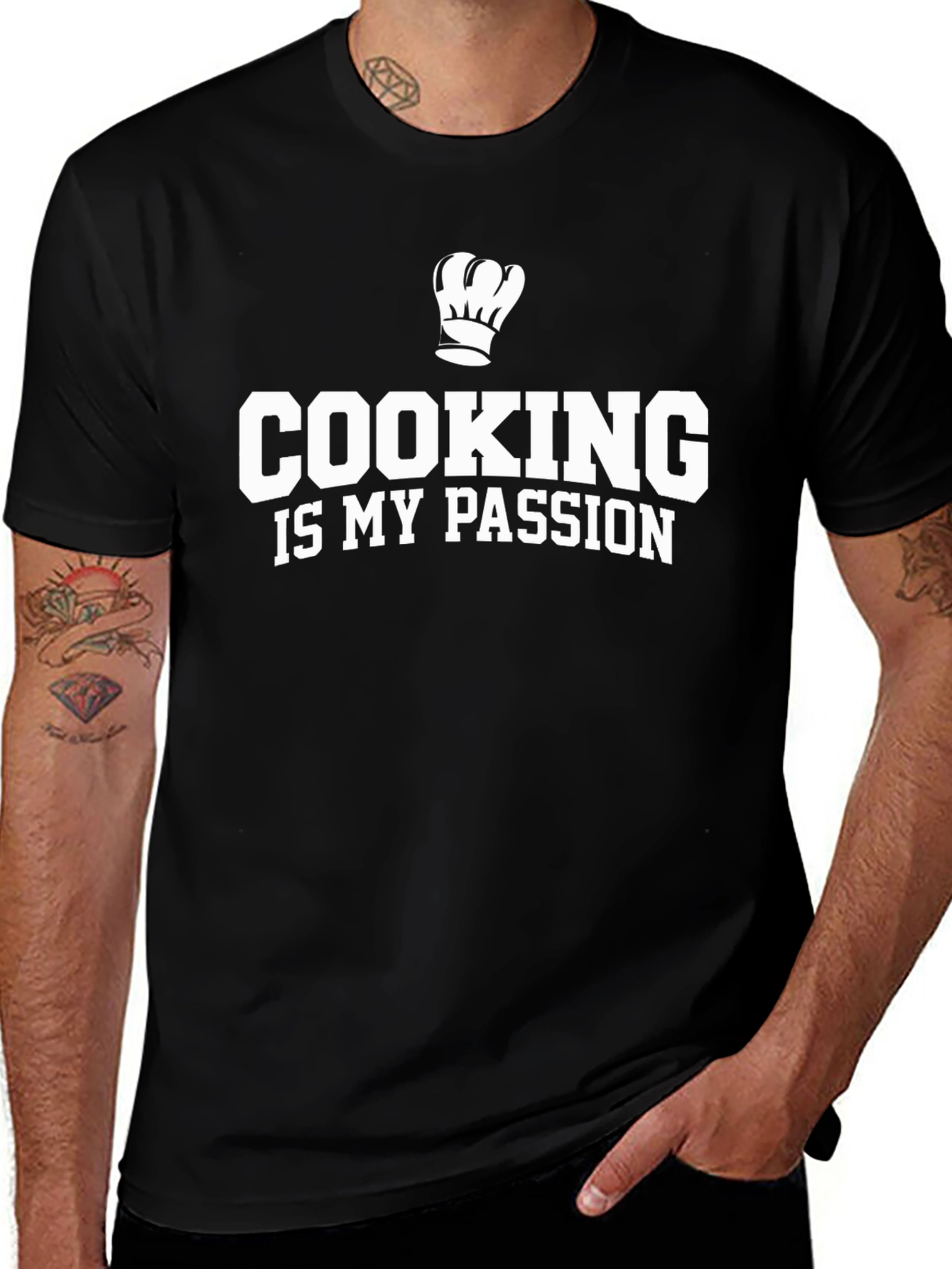 Cooking Is My Passion Chef Hat Graphic T-Shirt