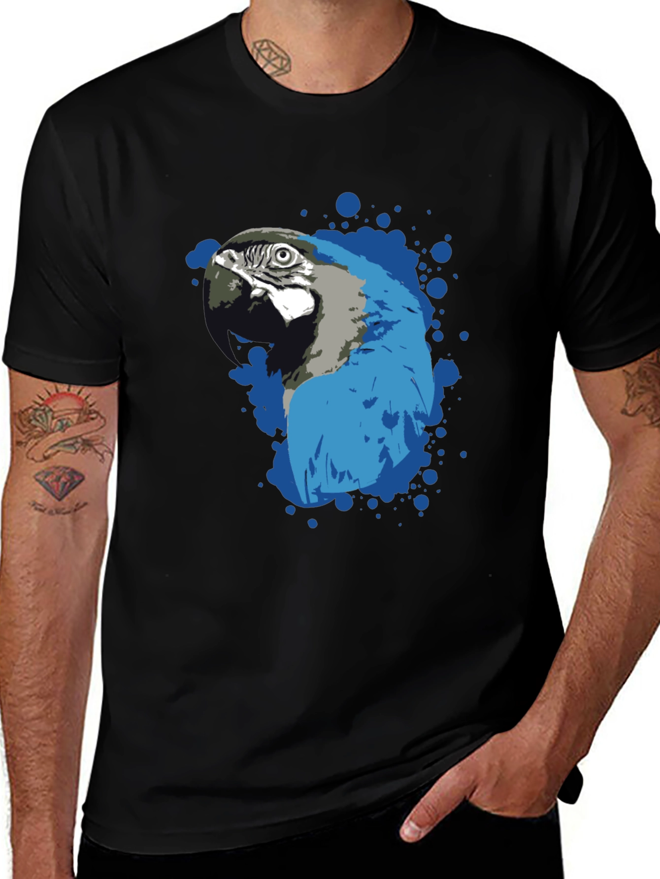 Variant 3 of Parrot Splash Graphic T-Shirt - Stylish Men's Tee
