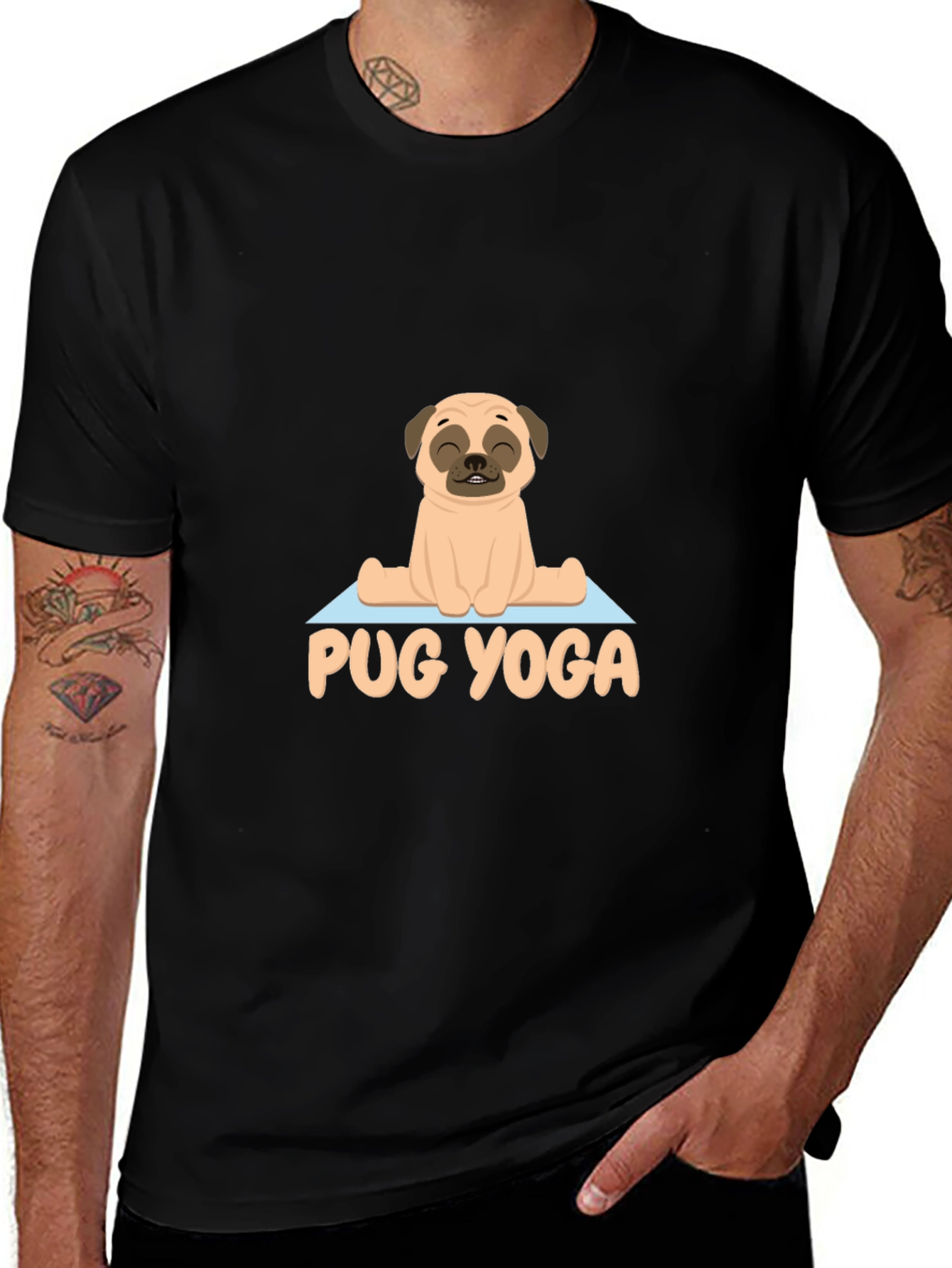 Variant 17 of Pug Yoga Graphic T-Shirt