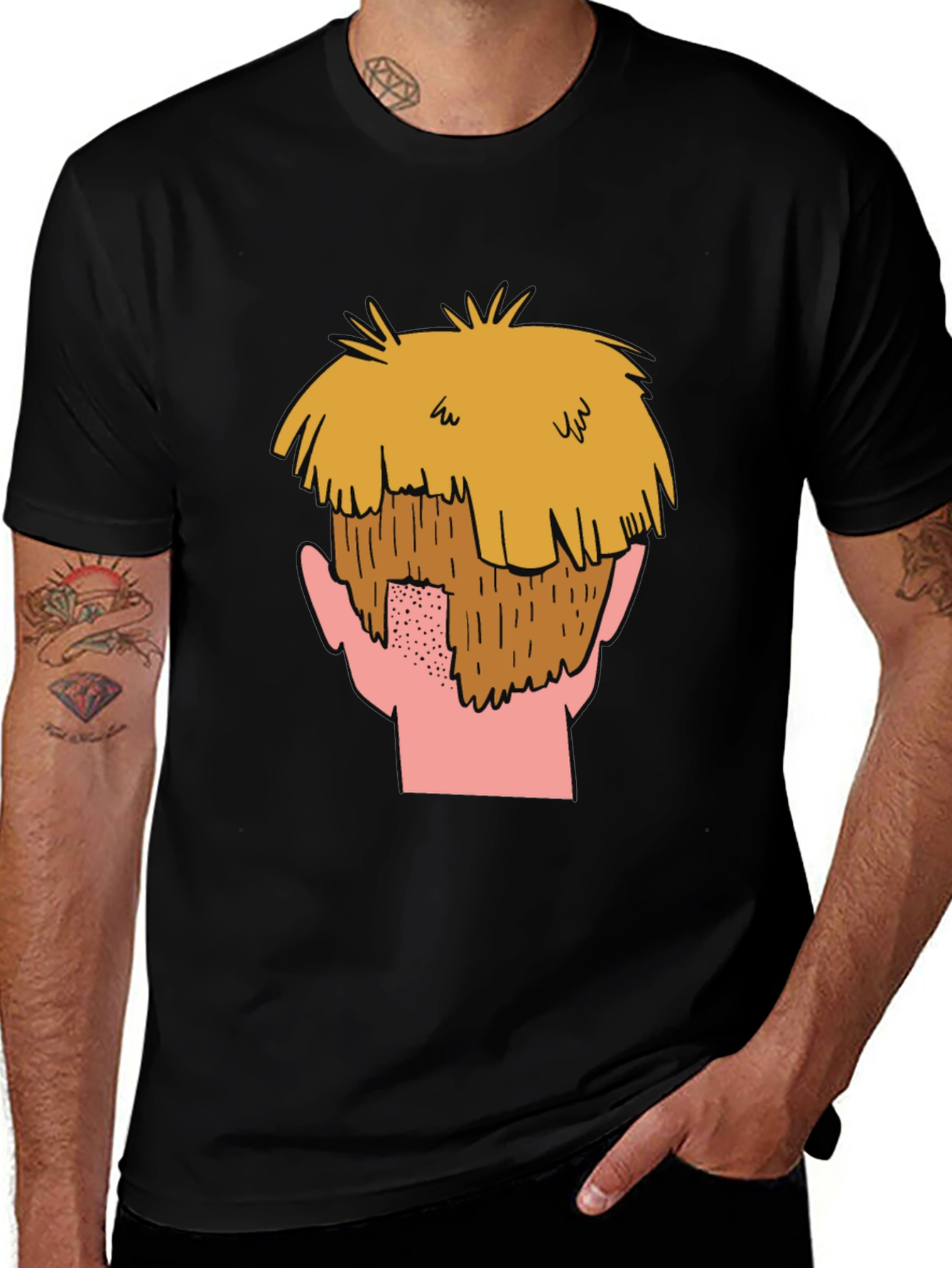 Variant 19 of Cartoon Beard Graphic T-Shirt