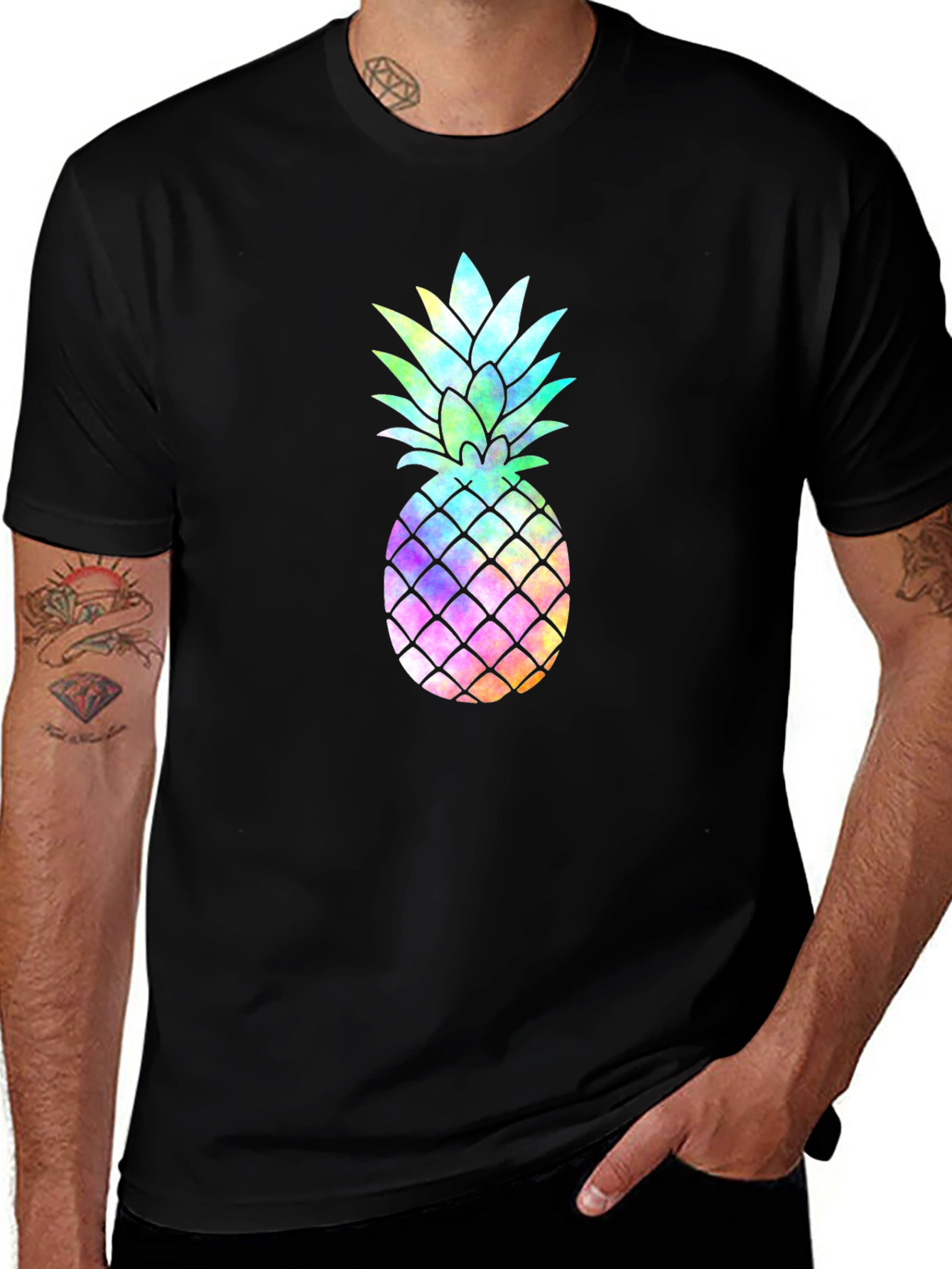 Variant 23 of Tie-Dye Pineapple Graphic Tee - Funky Style