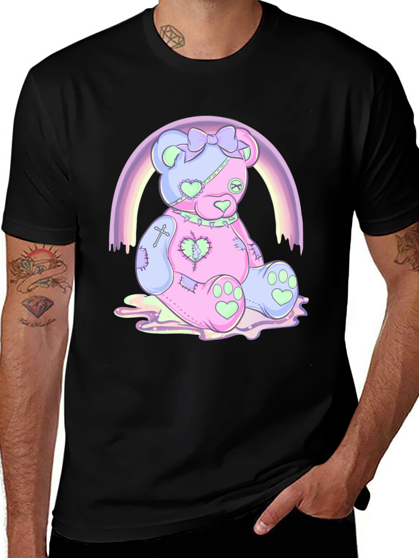 Pastel Goth Teddy Bear Graphic Tee