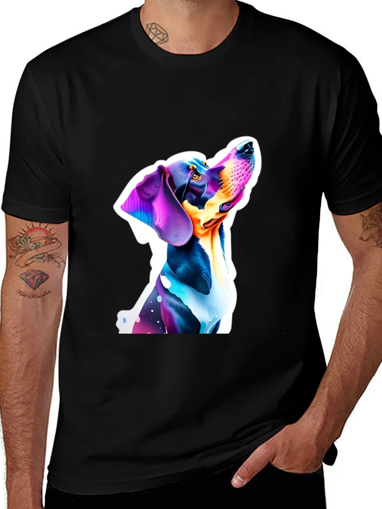 Variant 7 of Dog Graphic Tee - Artsy Colorful Canine T-Shirt