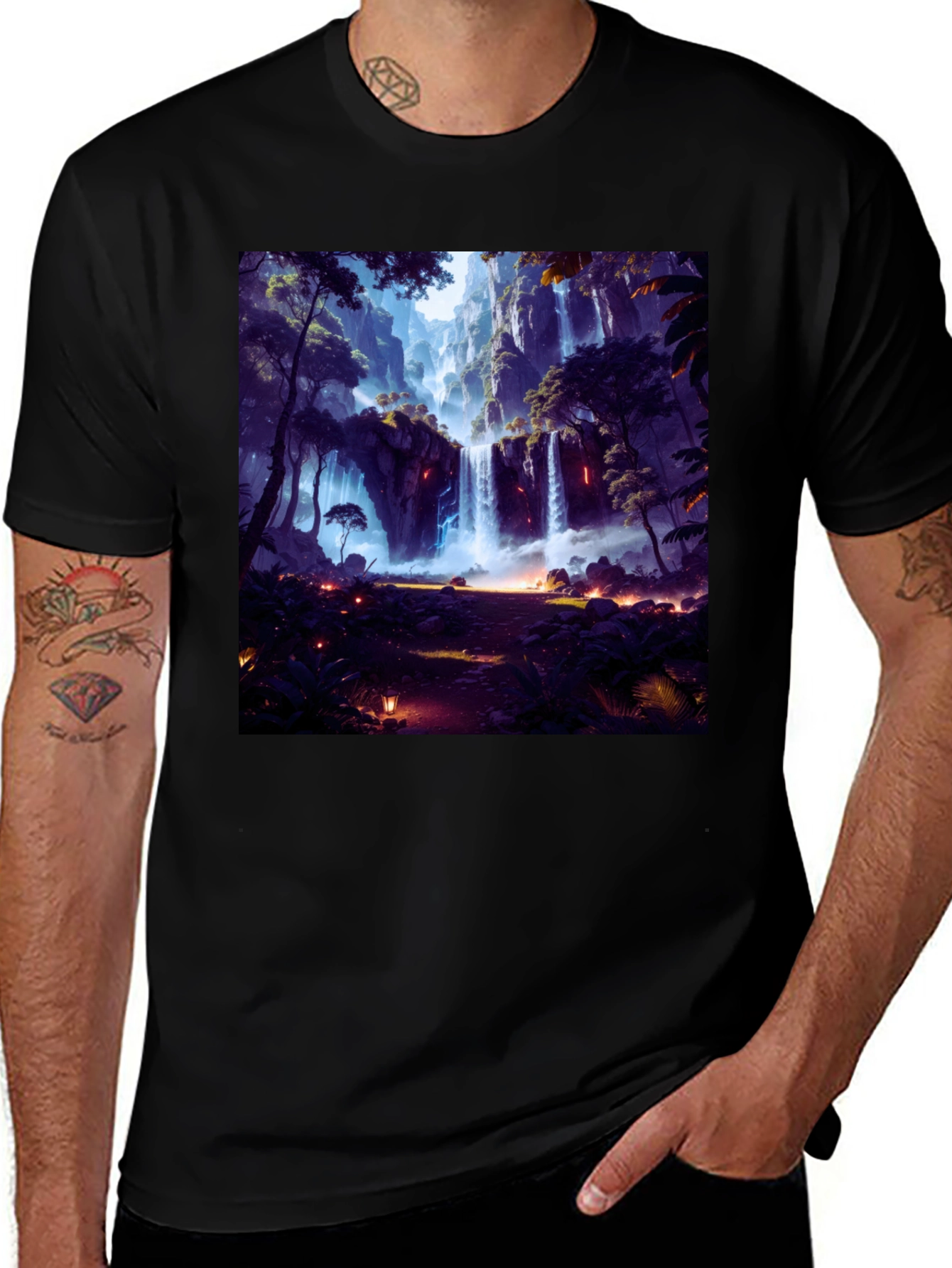 Variant 11 of Enchanted Falls Graphic Tee - Nature's Mystique