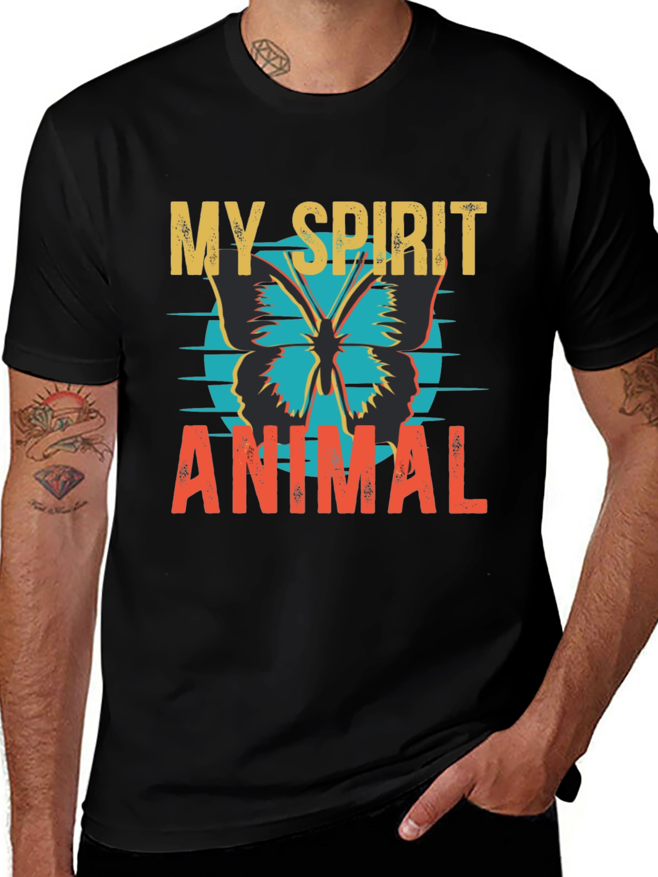 Variant 9 of Spirit Animal Butterfly Graphic Tee - Stylish Cotton Blend