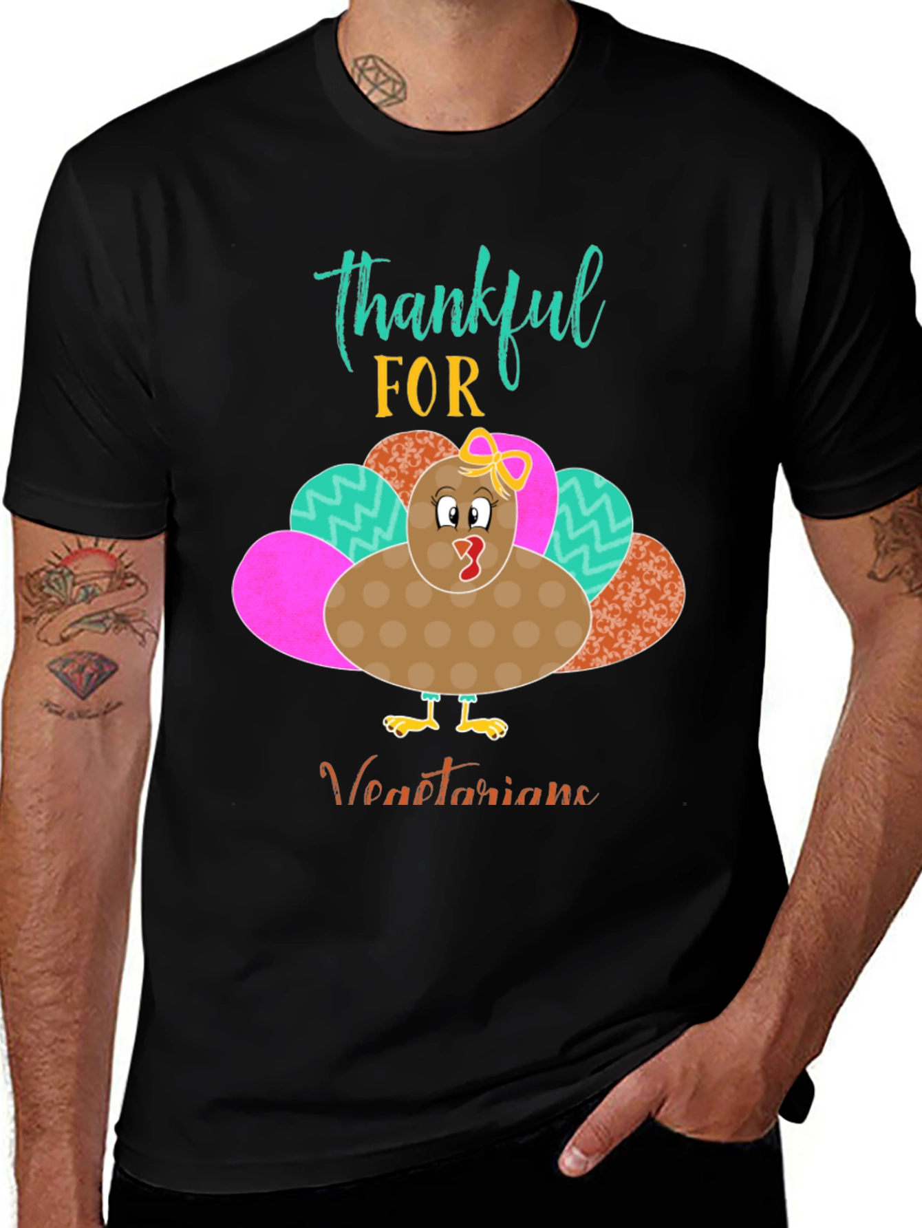 Variant 15 of Thankful For Vegetarians Turkey Thanksgiving T-Shirt