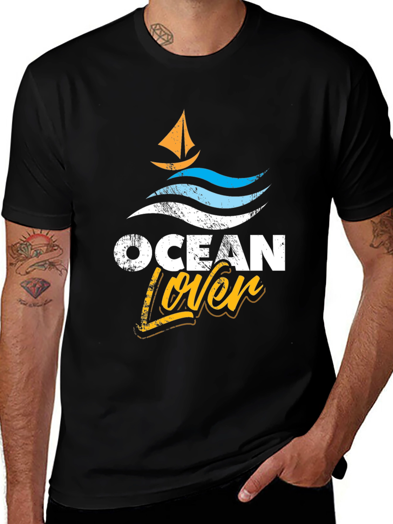 Variant 26 of Ocean Lover Graphic Tee - Black