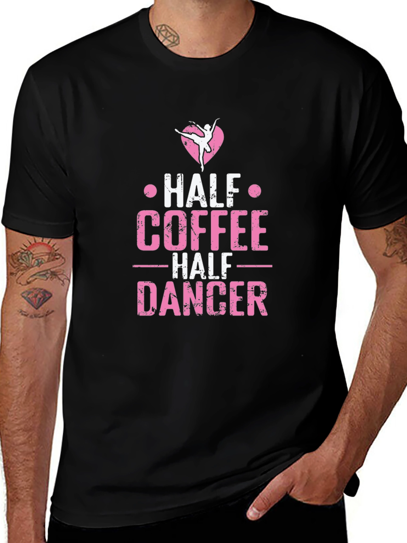 Variant 16 of Half Coffee Half Dancer Black T-Shirt